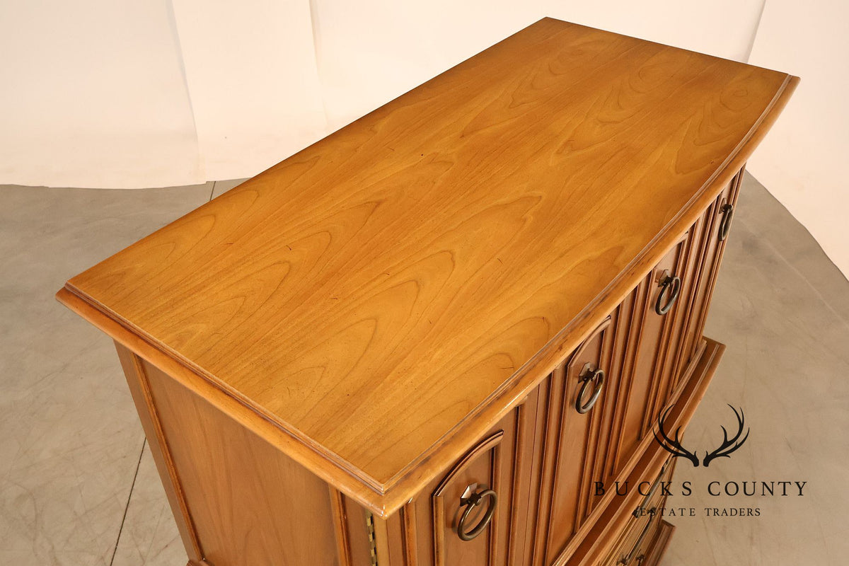 Vintage Neoclassical Style Burlwood Gentleman's Chest
