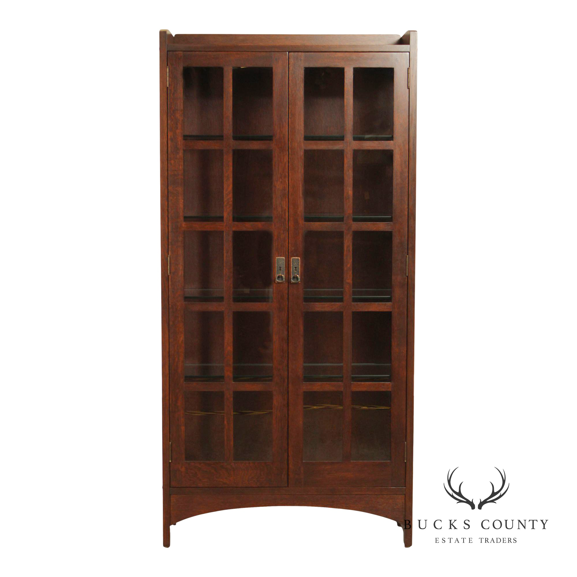 Stickley Mission Collection Oak Lighted Display Cabinet