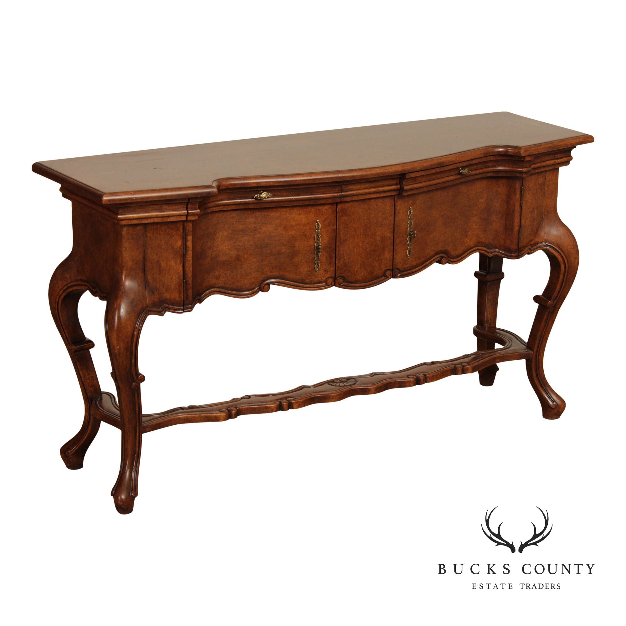 Italian Renaissance Style Burl Finish Sideboard Server