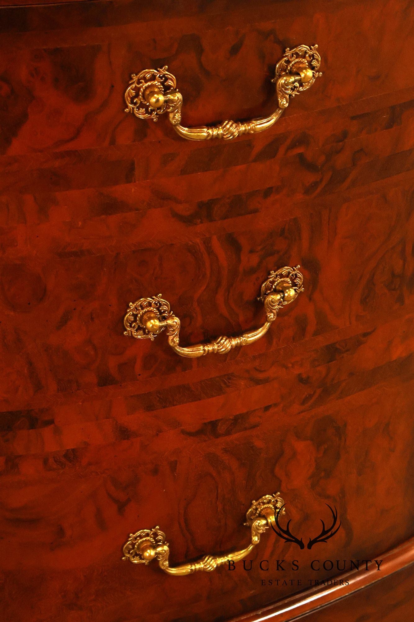 Maitland-Smith Oval Burl Wood Leather Top Partner Desk with Brass Hardware