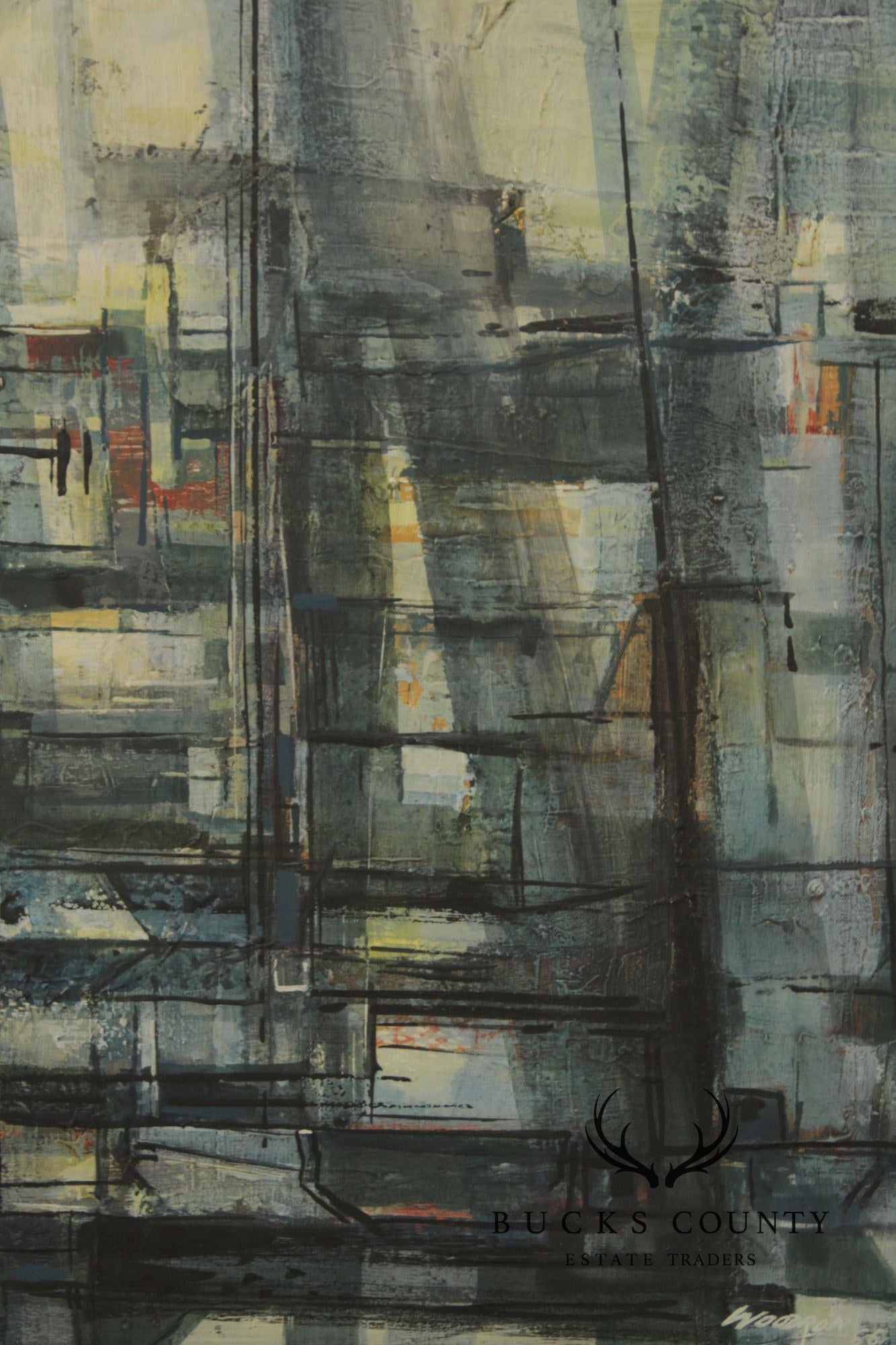 Mervyn Woodrow Modernist Oil Painting
