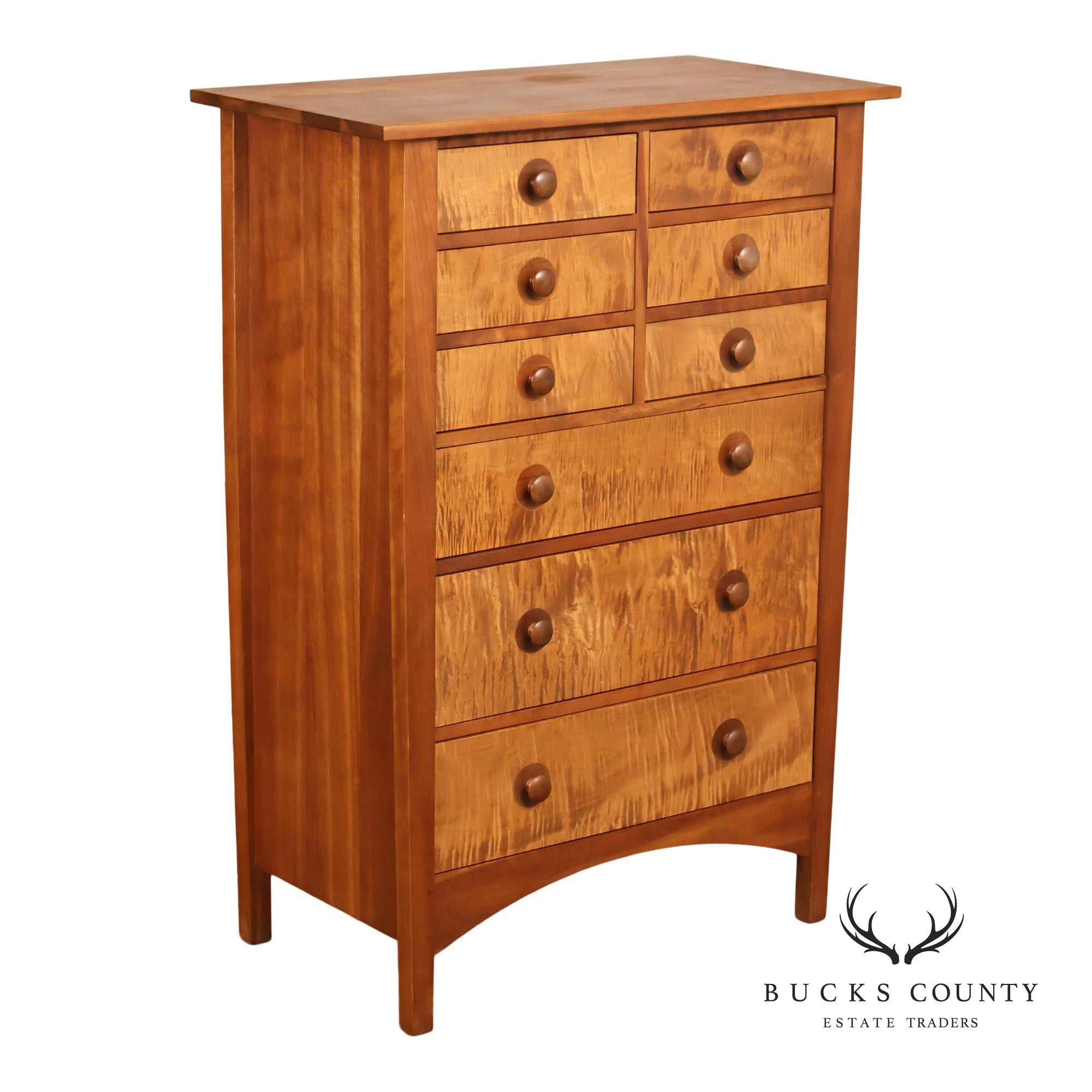 Stickley Mission Collection Harvey Ellis Cherry Nine-Drawer High Chest