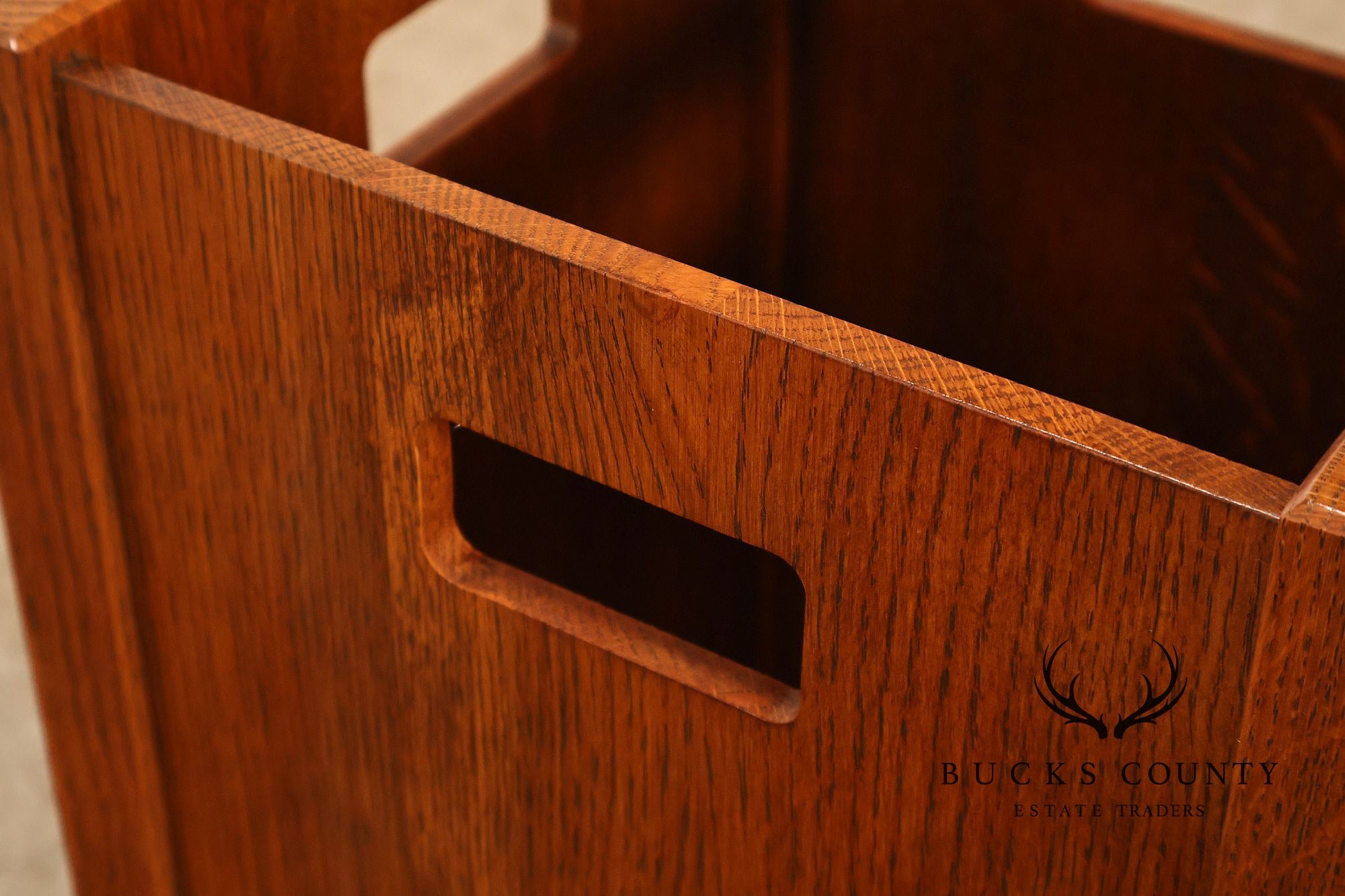 Stickley Mission Collection Oak Wastebasket