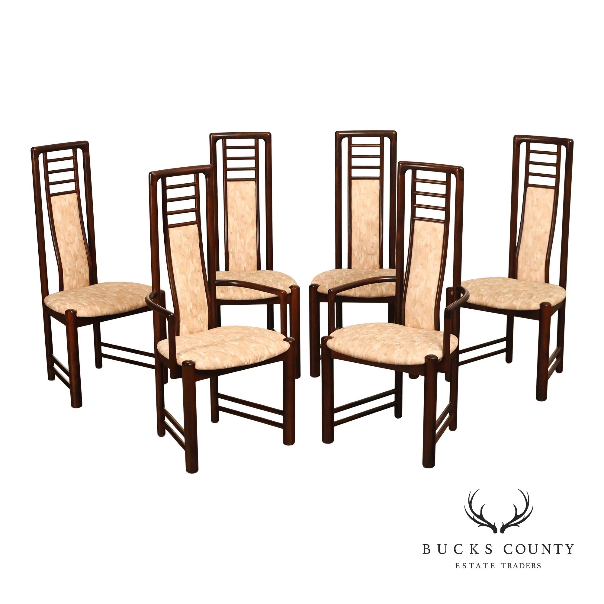 Boltinge Stolefabrik A/S Danish Modern Set Of Six Upholstered Dining Chairs