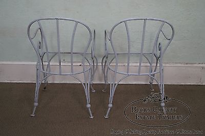 Antique Pair of Wrought Iron Garden Patio Arm Chair Frames
