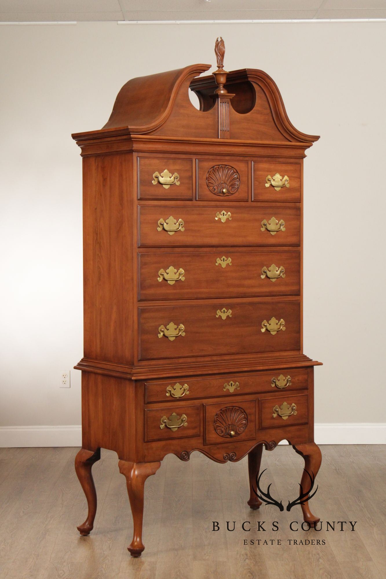 Henkel Harris Queen Anne Style Cherry Highboy