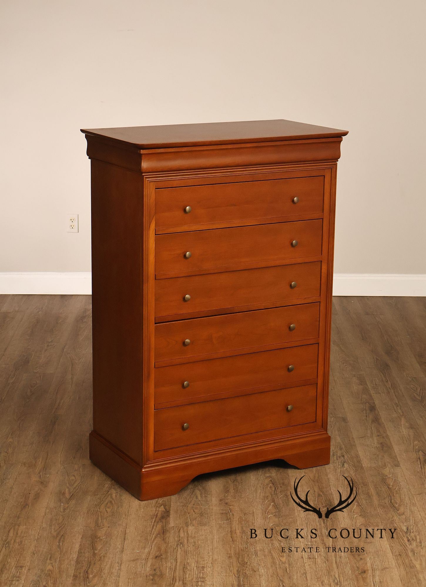 Louis Philippe Style Cherry Seven Drawer Tall Chest Of Drawers