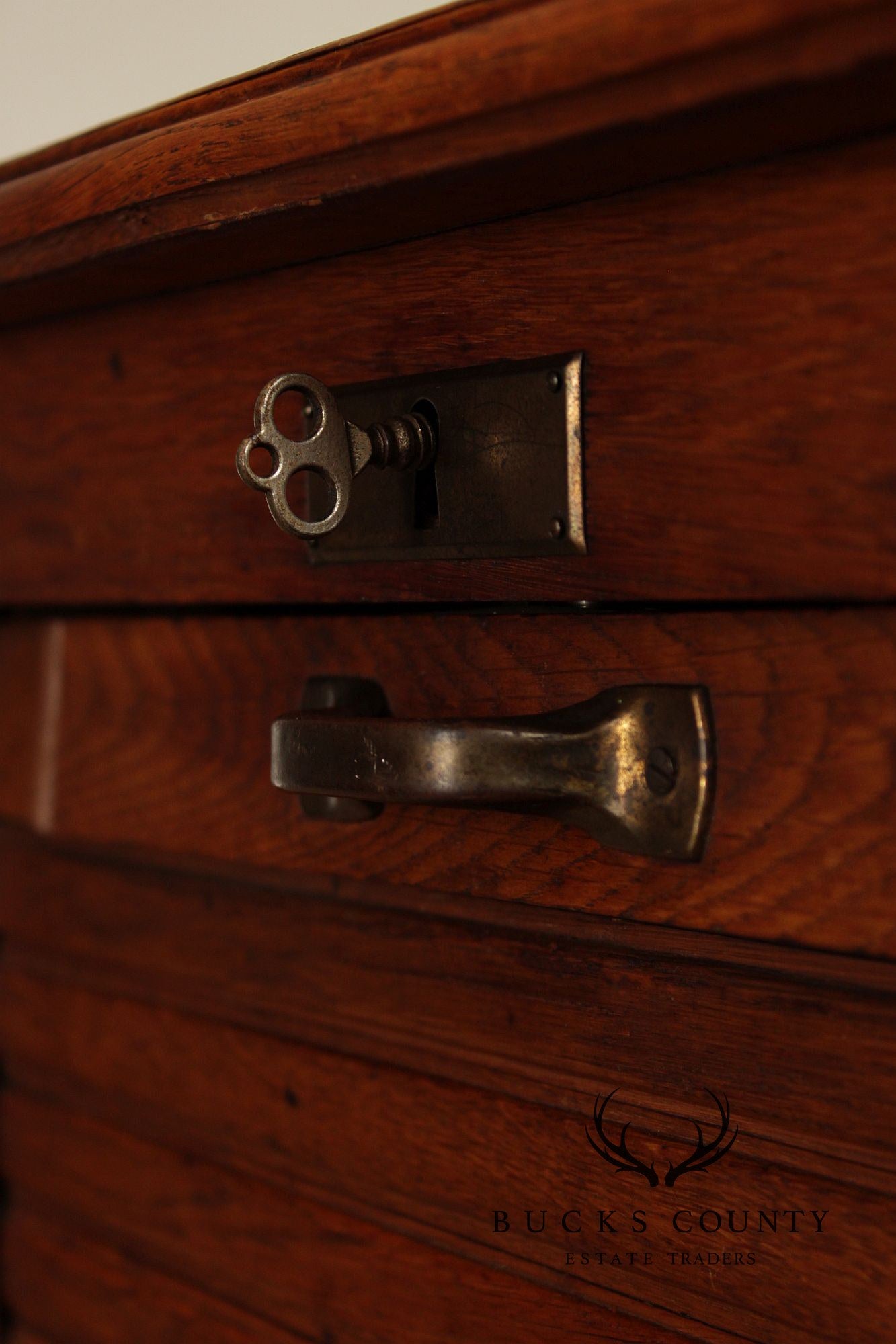 Antique Arts & Crafts Oak Tambour File Cabinet