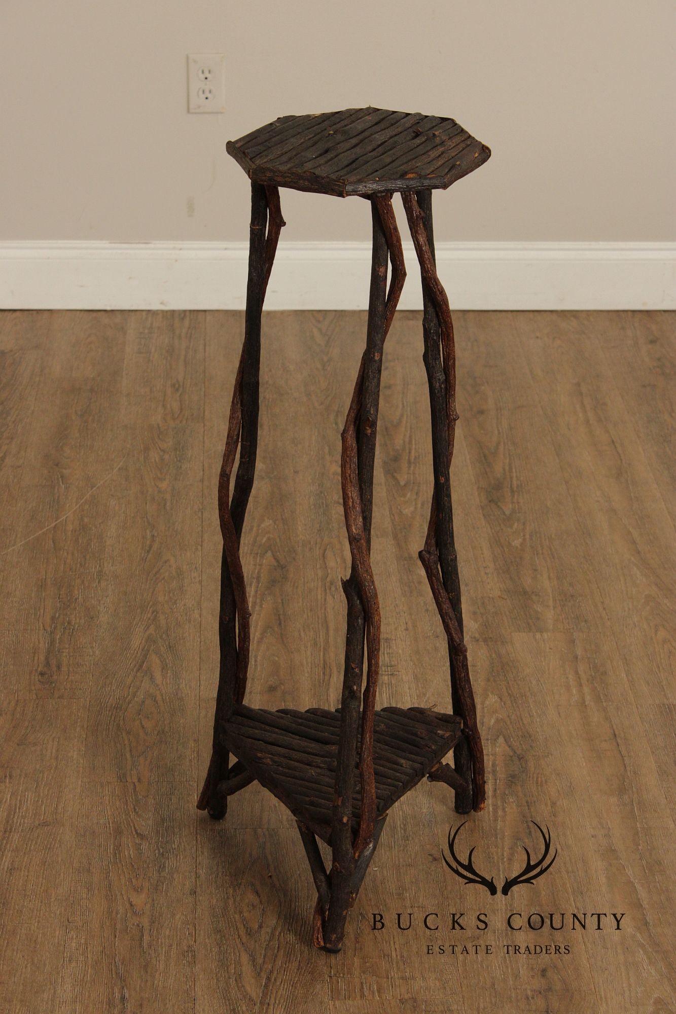 Adirondack Style Twig Plant Stand