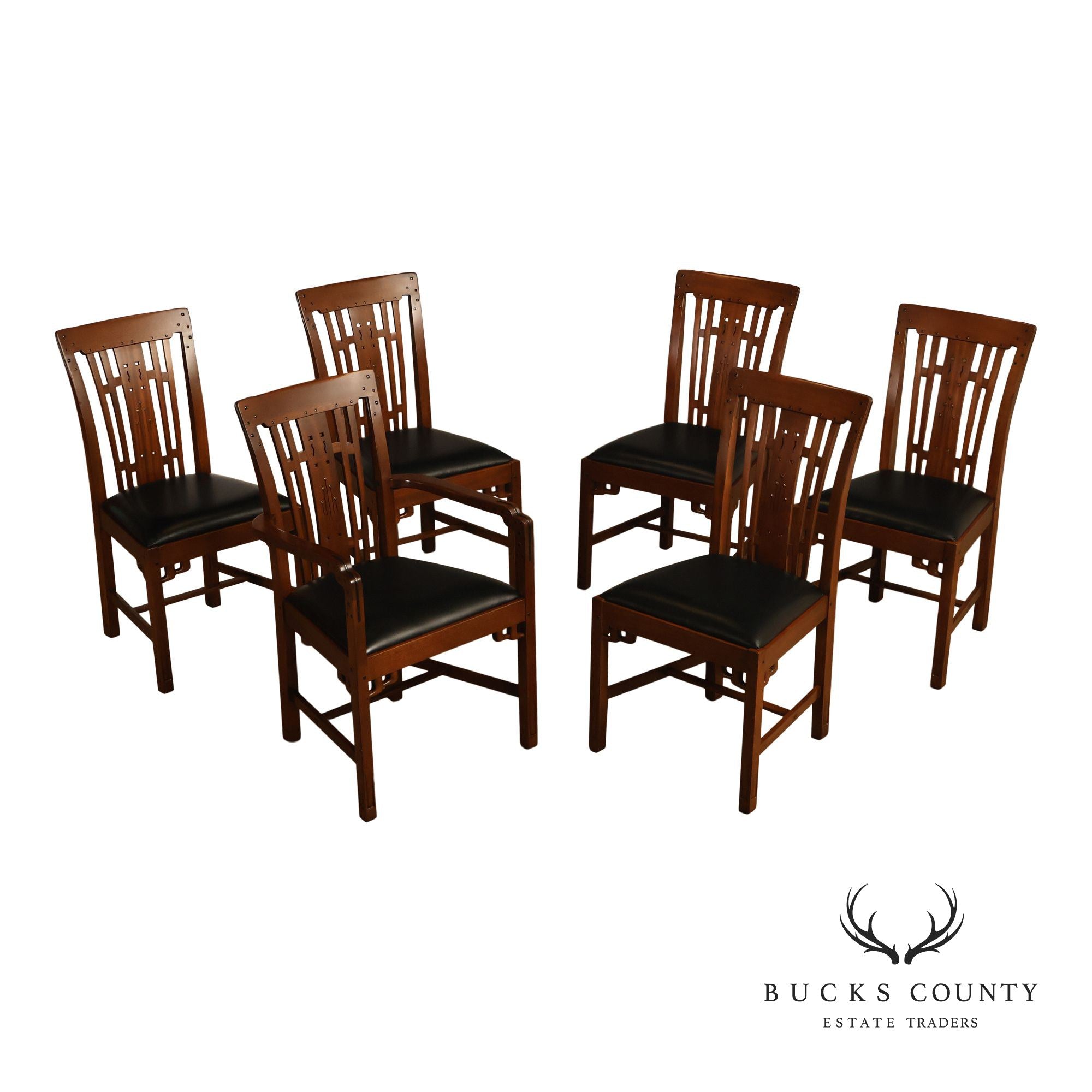 Stickley Pasadena Bungalow Blacker House Set Of Six Mahogany Dining Chairs