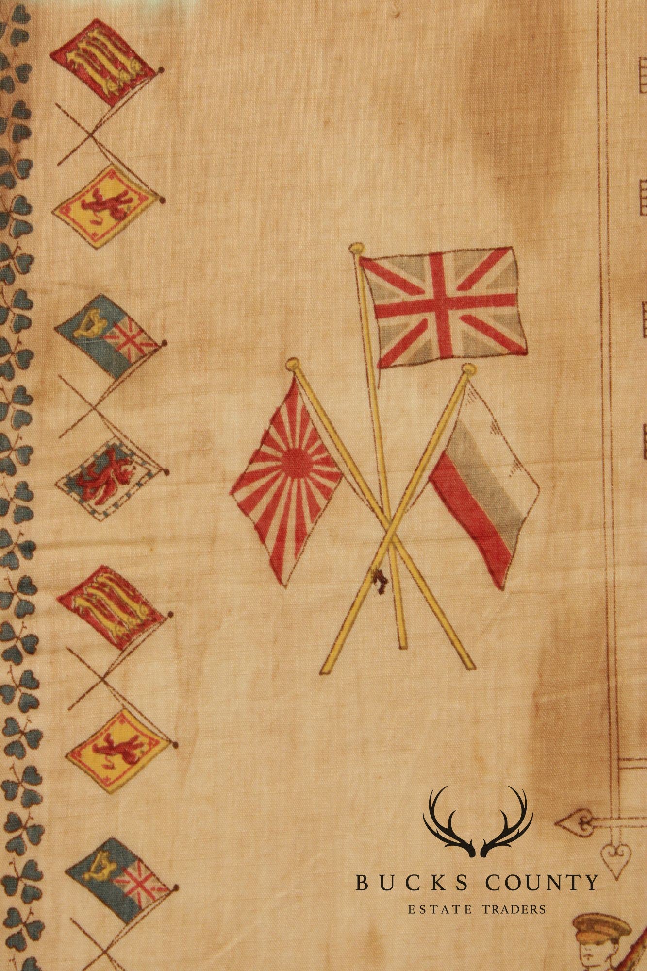 World War I Era Framed Handkerchief