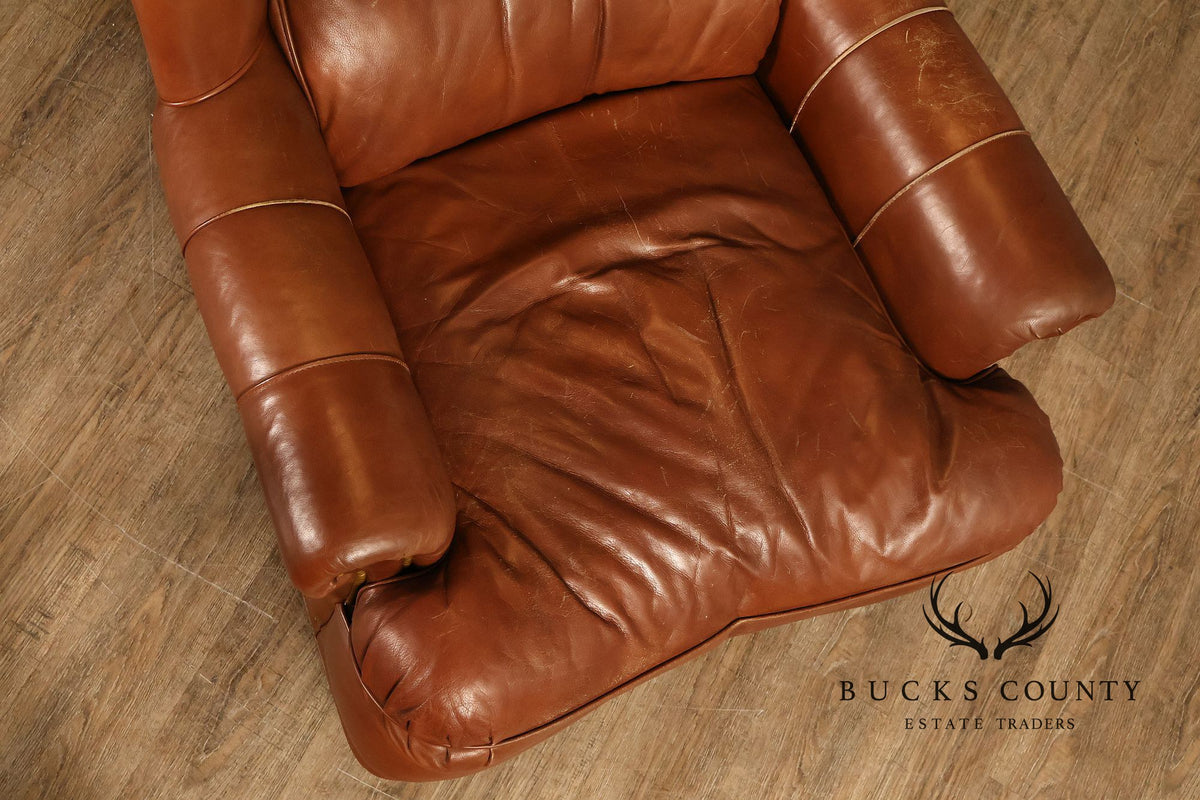 Hancock & Moore 'Austin' Leather Armchair and Ottoman