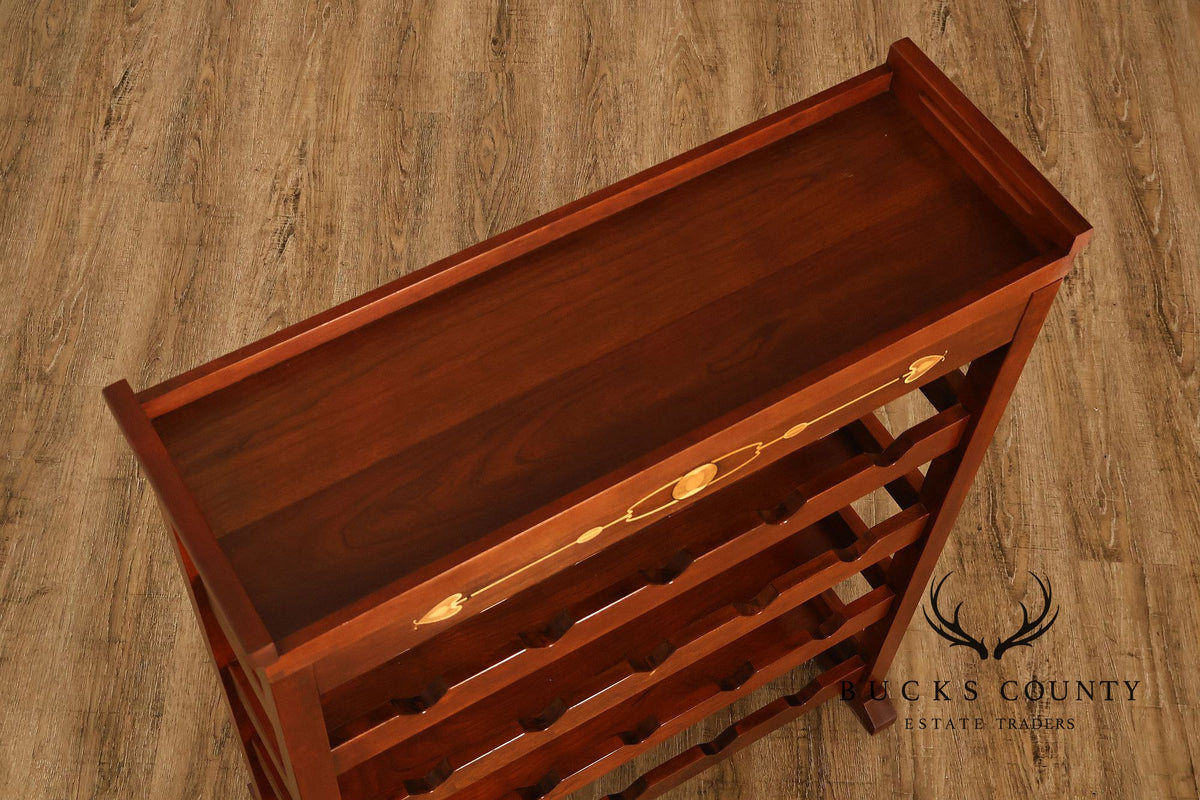 Stickley 2013 Collector Edition Cherry Harvey Ellis Wine Rack With Inlay