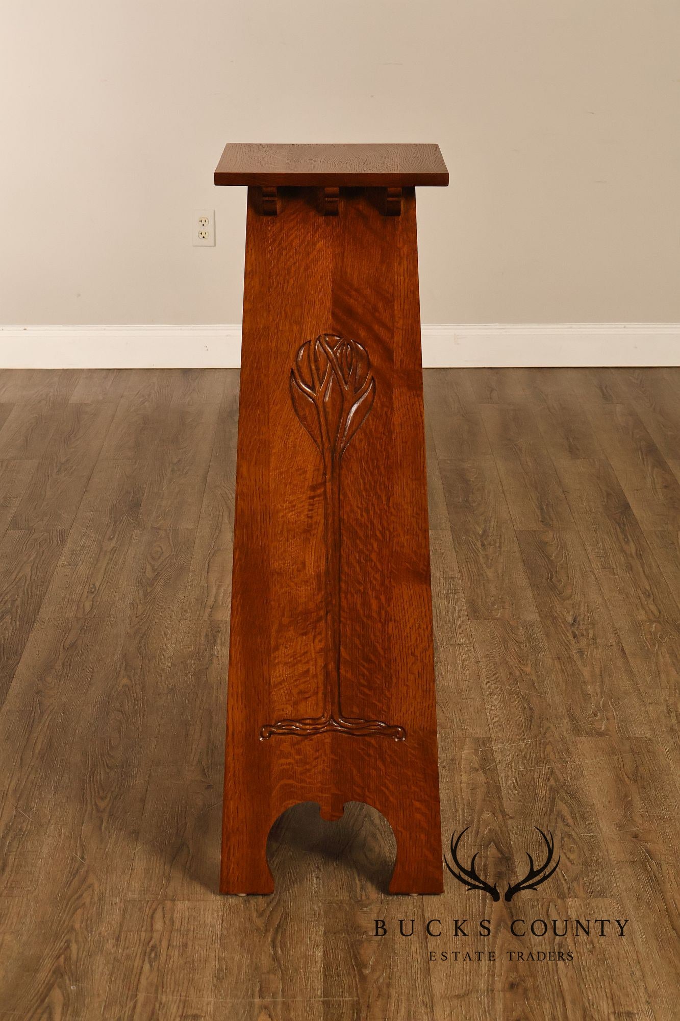 Stickley Mission Collection Oak Tree of Life Pedestal