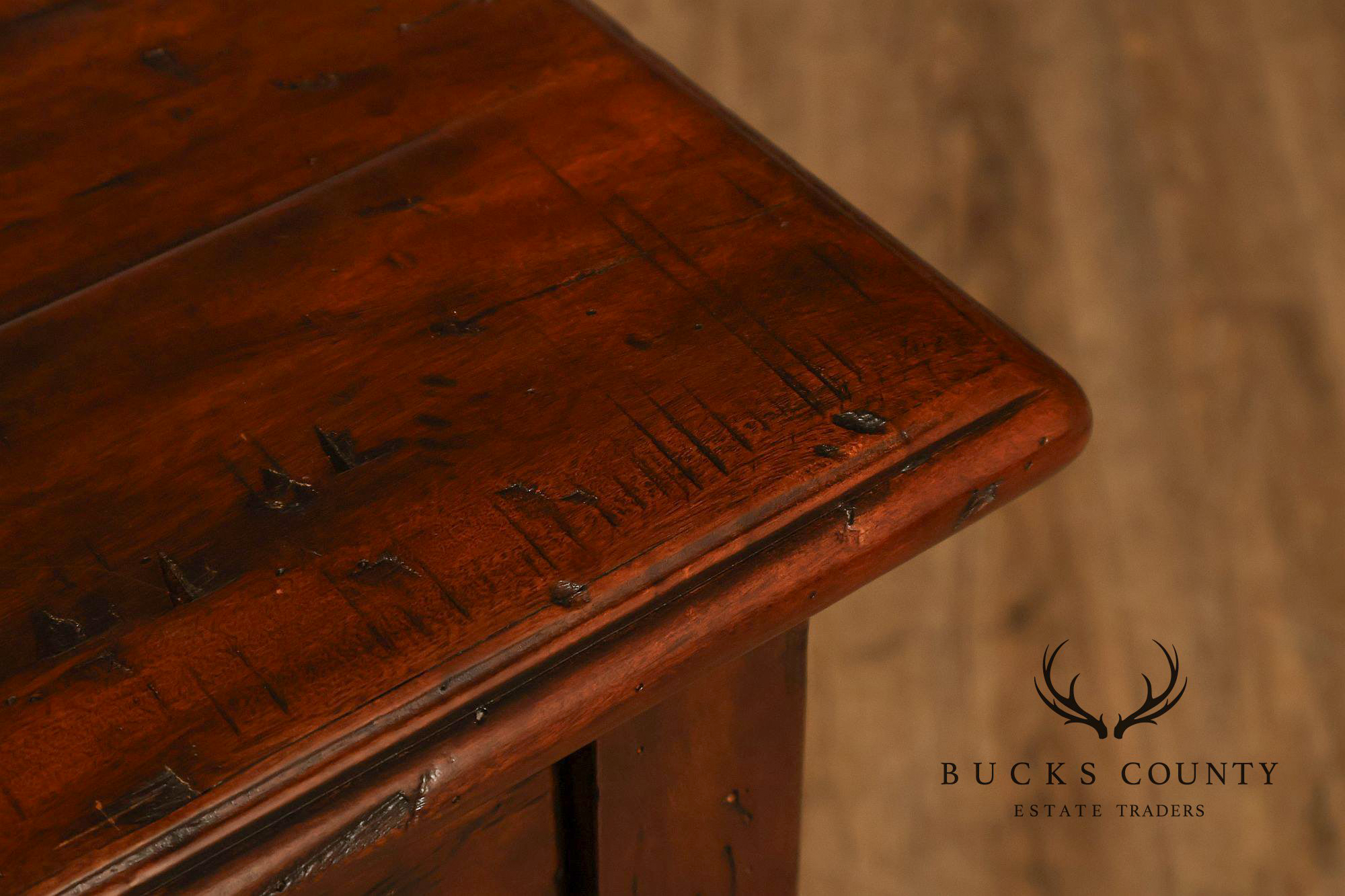 Theodore Alexander Castle Bromwich Antiqued Wood Lowboy End Table