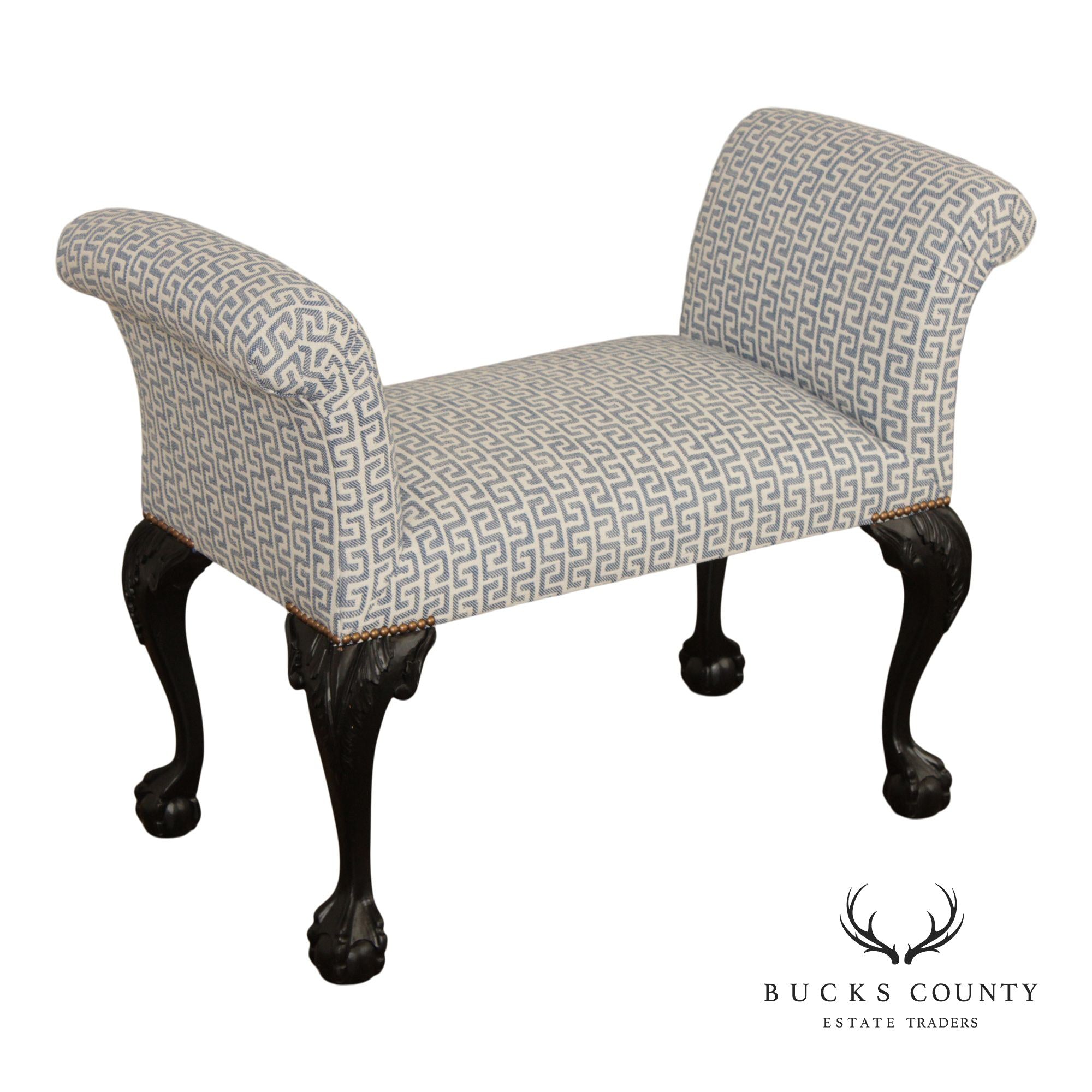 Chippendale Style Ball and Claw Foot Window Seat