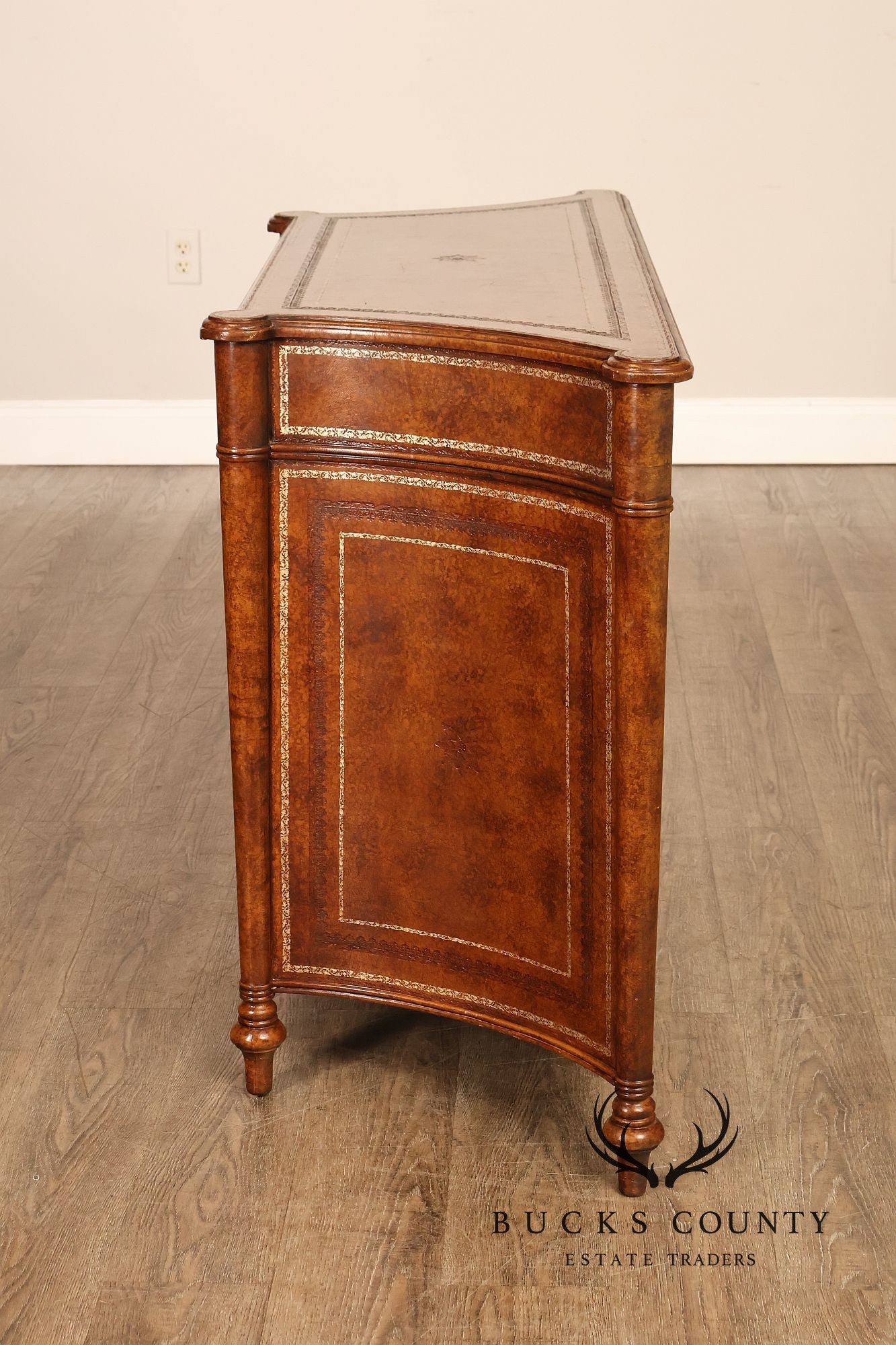 Maitland Smith Leather Wrapped Commode Cabinet