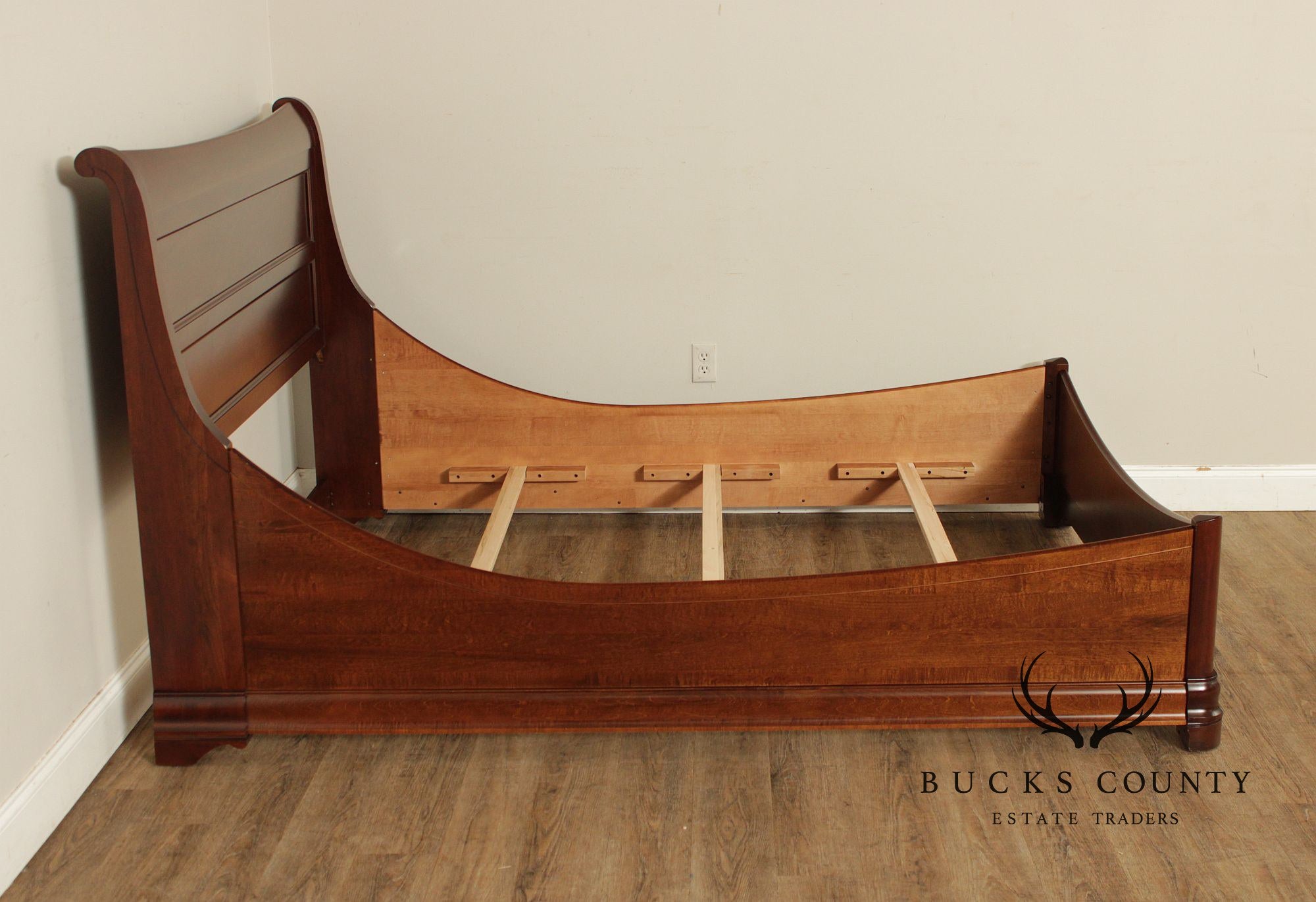 Durham Furniture Handcrafted Louis Philip Style Queen Cherry Sleigh Bed