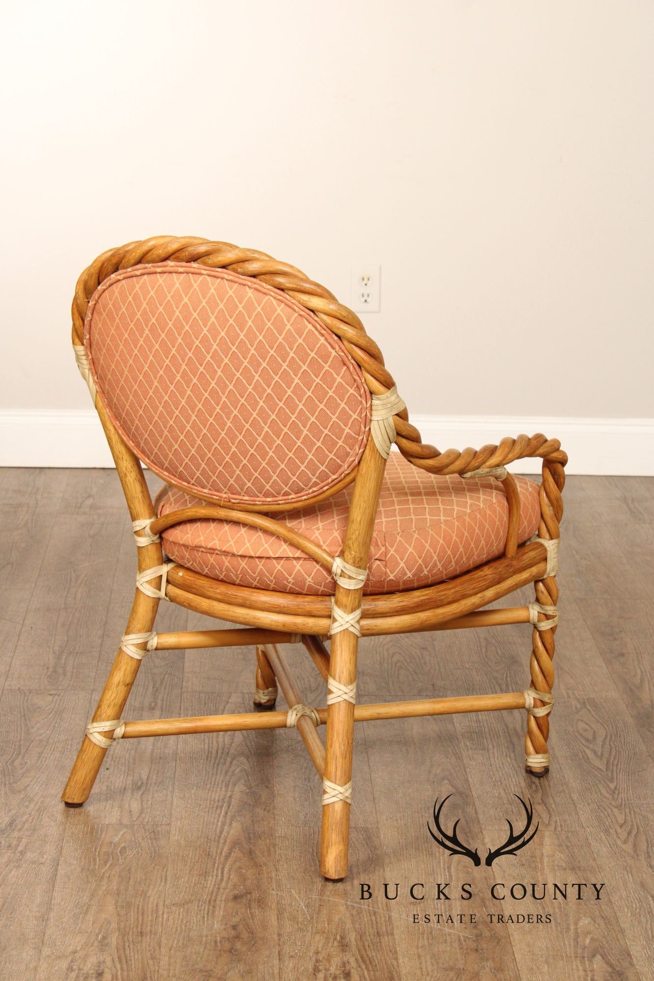 McGuire Set of Four Rattan Armchairs