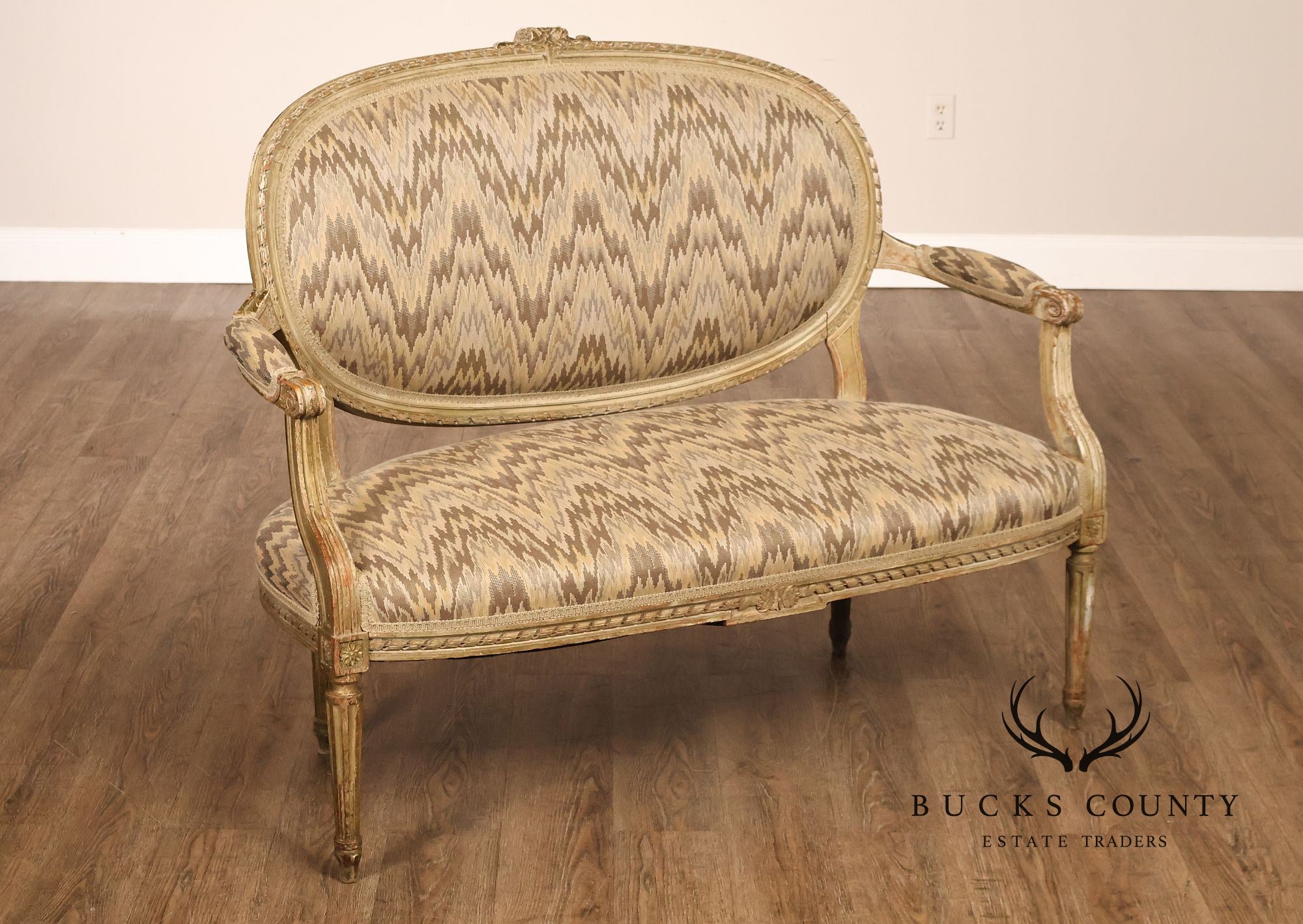 French Louis XVI Style Painted Settee