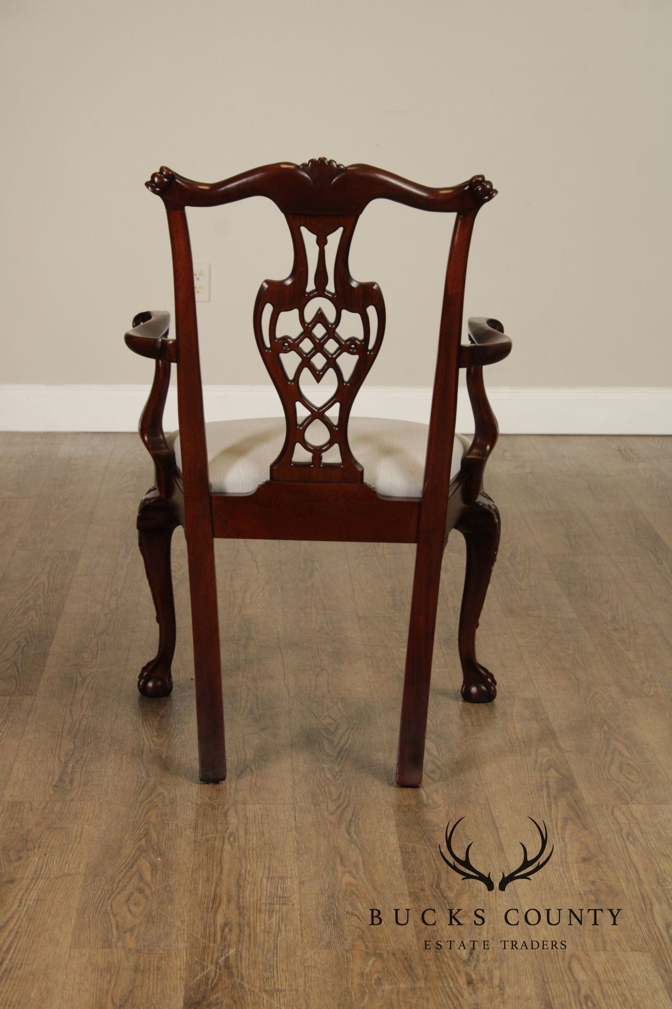 Chippendale Style Set of Eight Carved Mahogany Dining Chairs