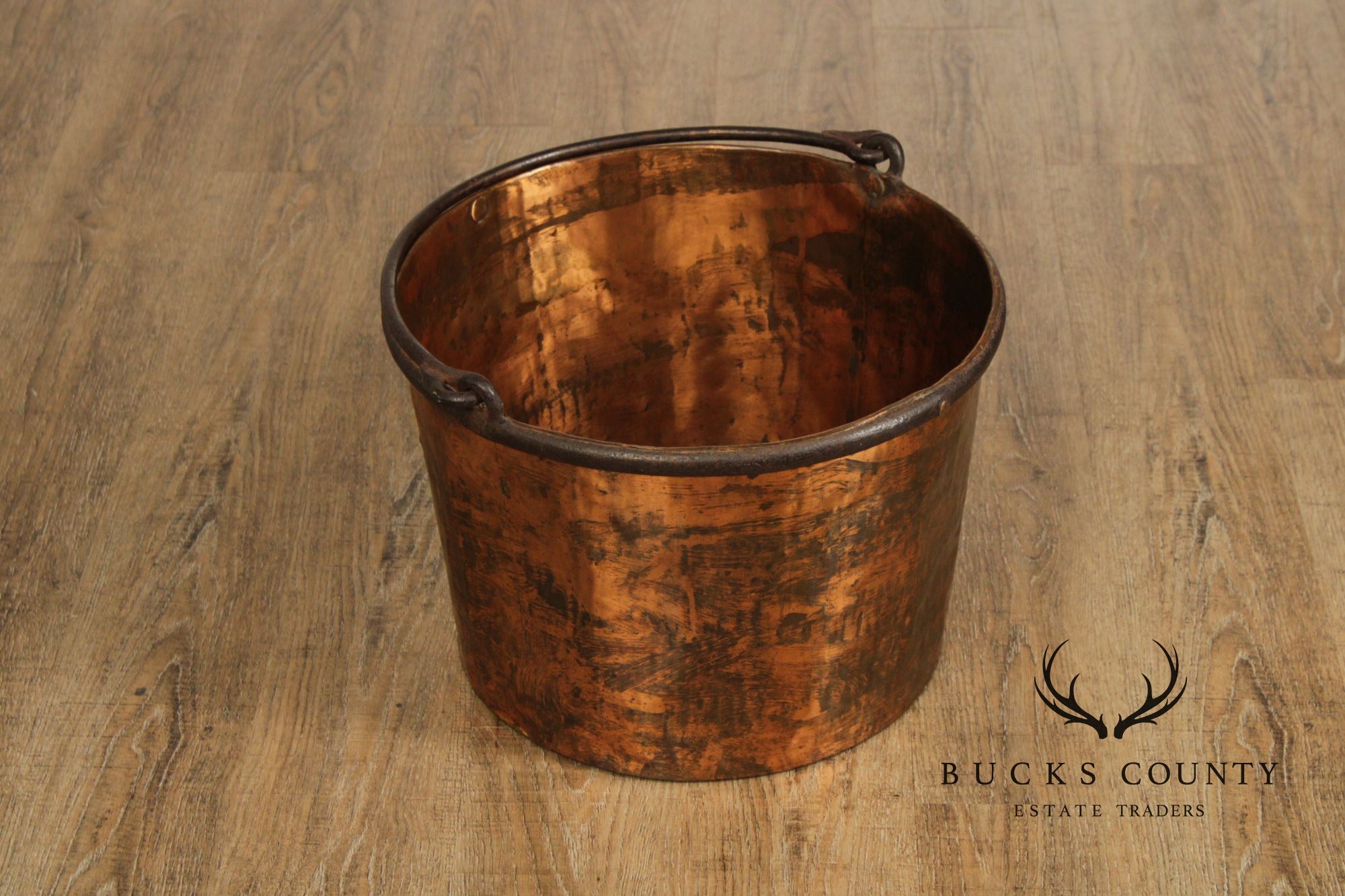 Antique Primitive Dovetailed Copper Kettle