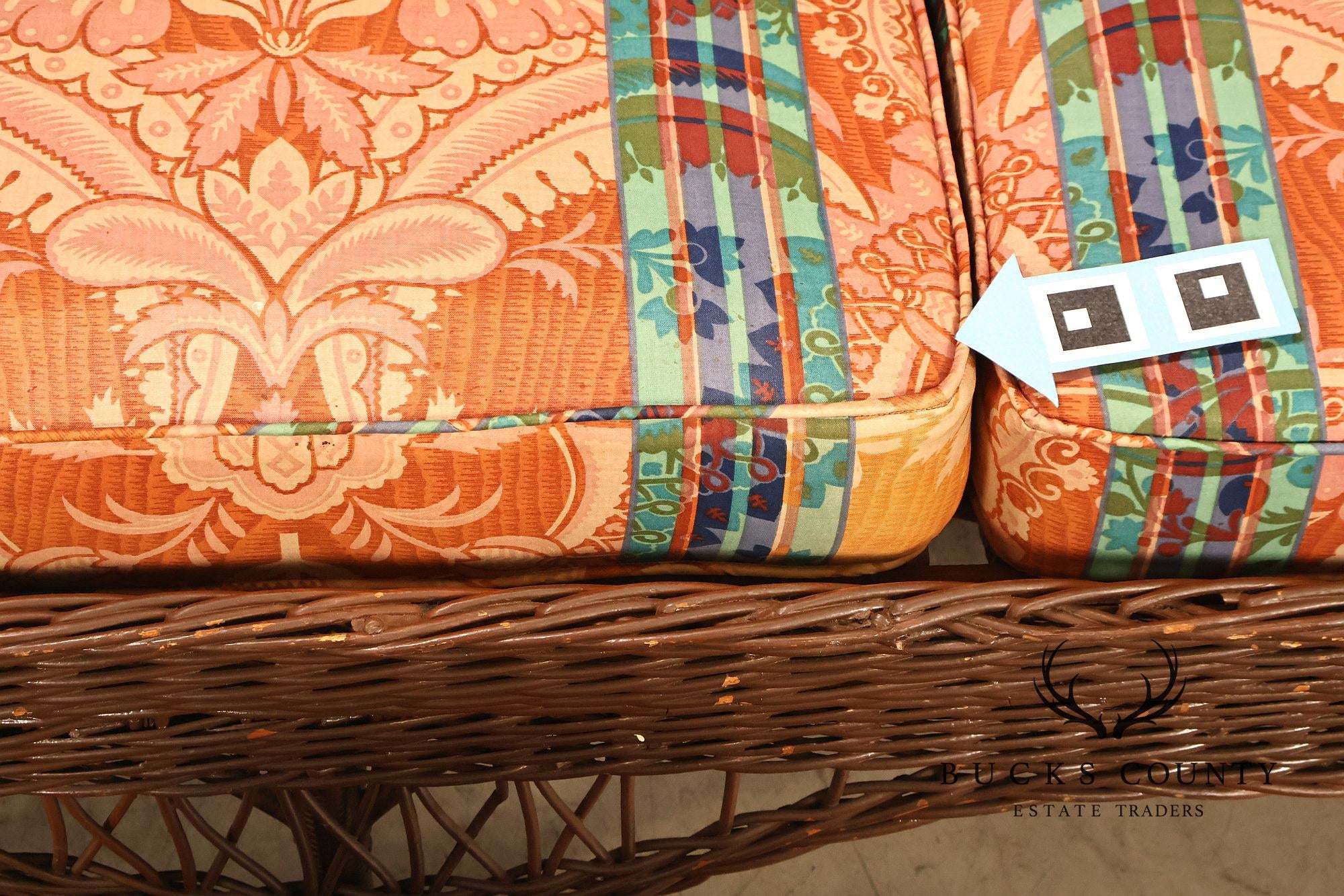 Antique Bar Harbor Style Wicker Sofa