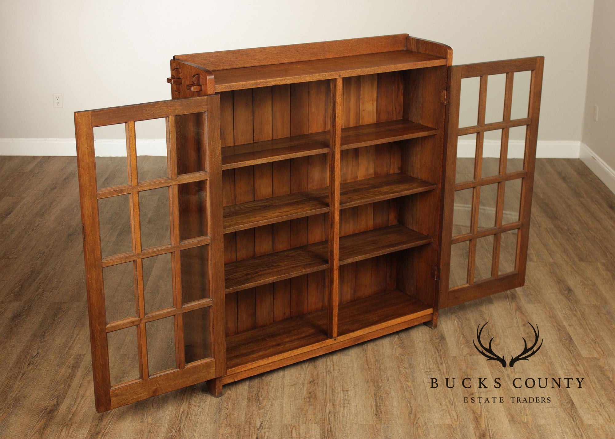 L. & J.G. Stickley Antique Mission Oak Two-Door Bookcase