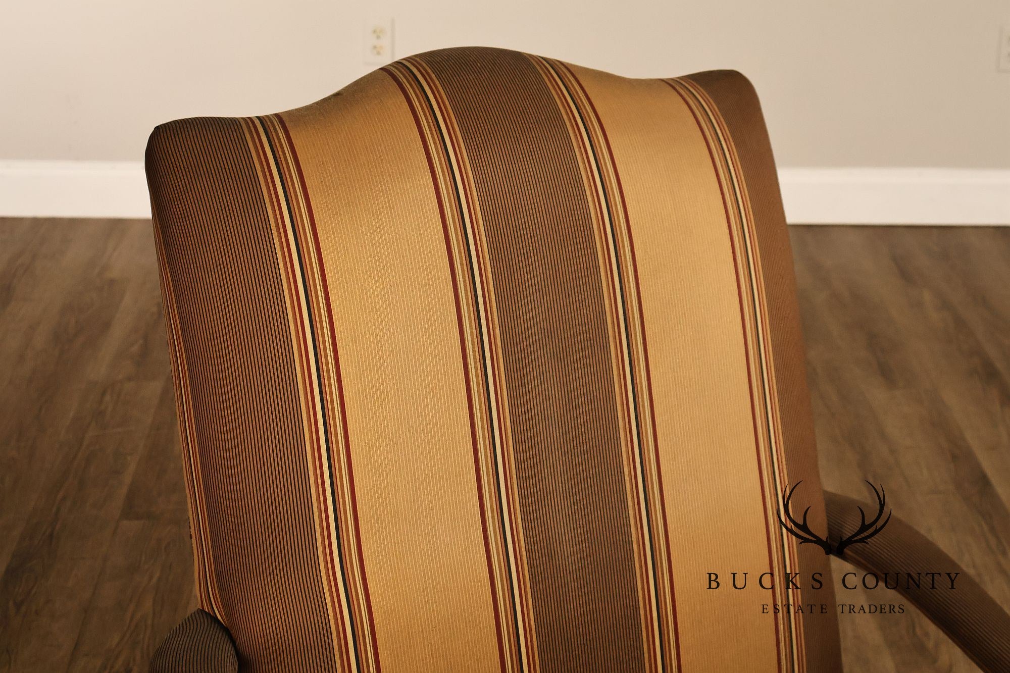 Century Chair Co. Traditional Chippendale Style Carved Upholstered Armchair