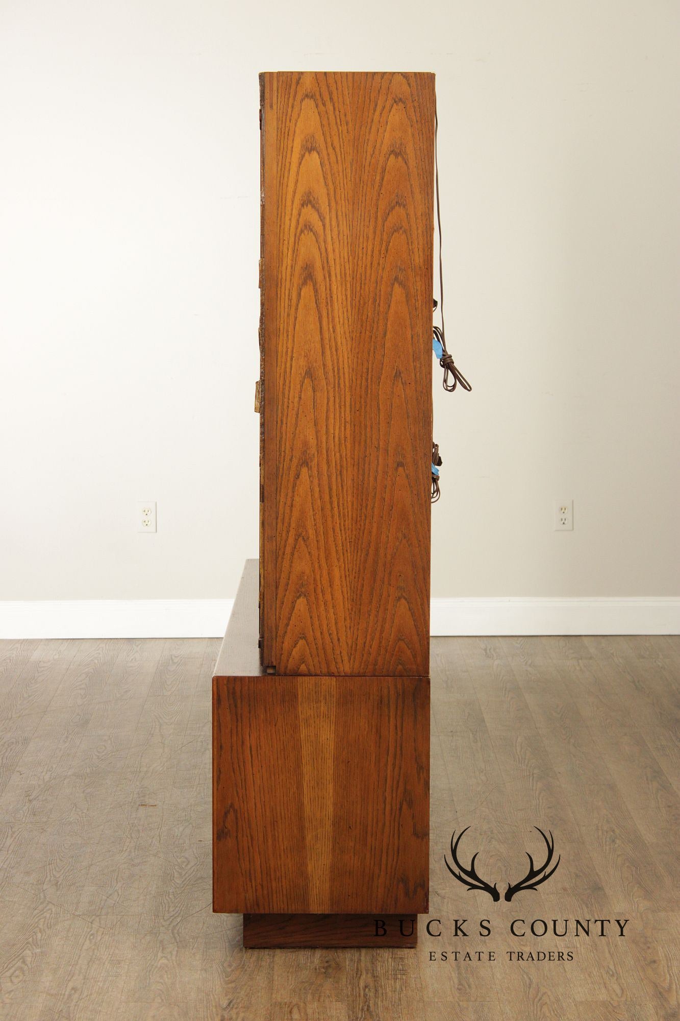 Lane 'Pueblo' Brutalist Oak China Cabinet