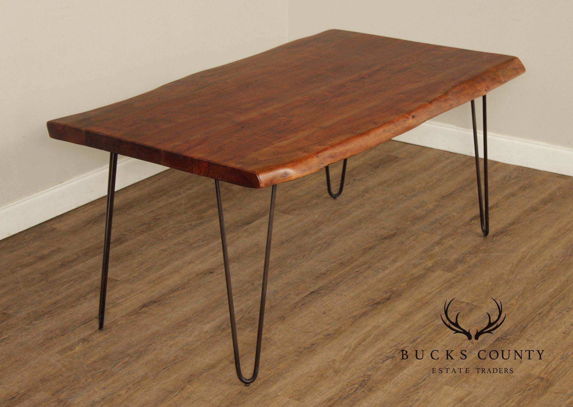 Live Edge Solid Acacia Wood Butterfly Joint Dining Table