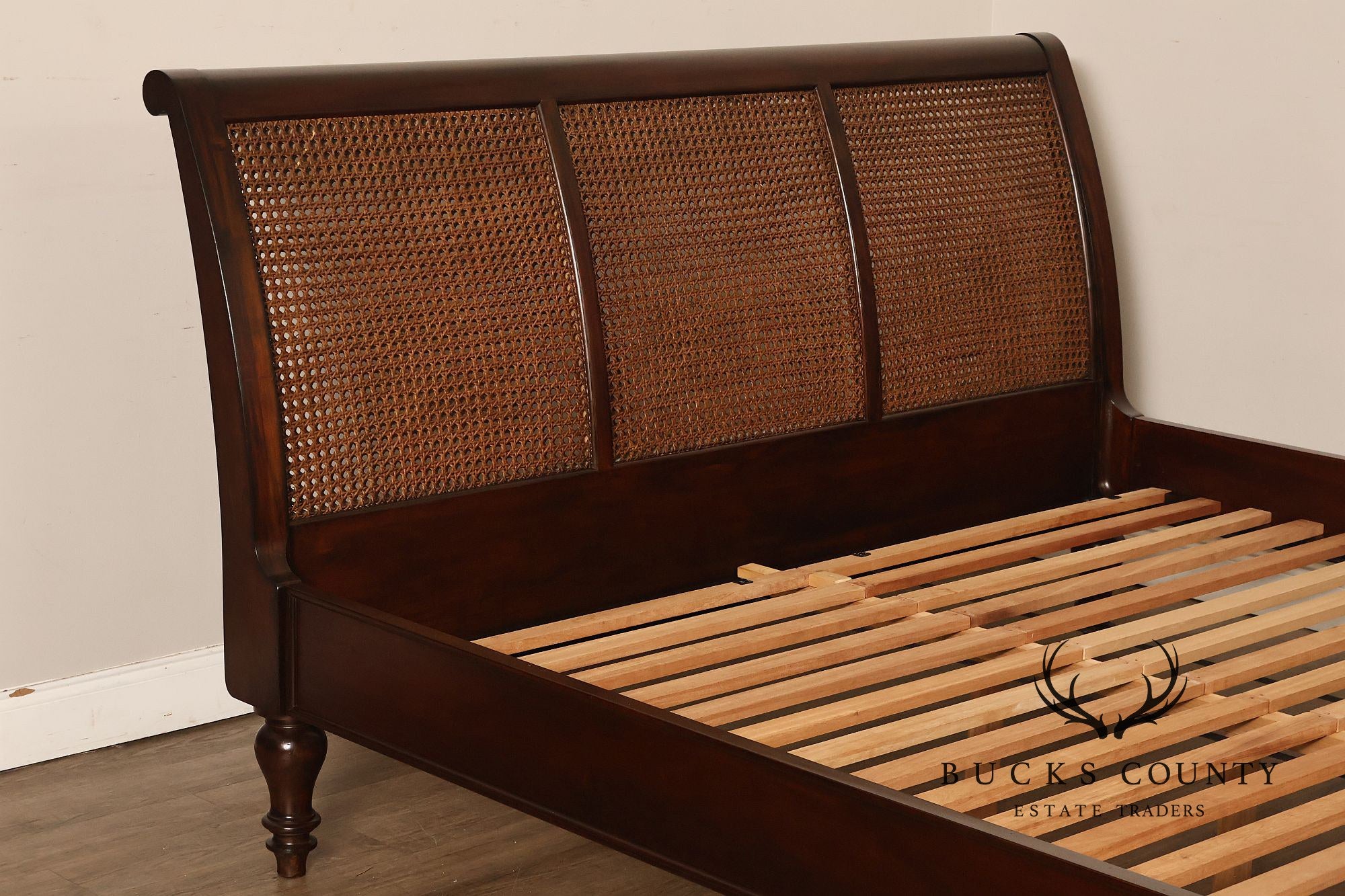 Pottery Barn King Size Cane Sleigh Bed