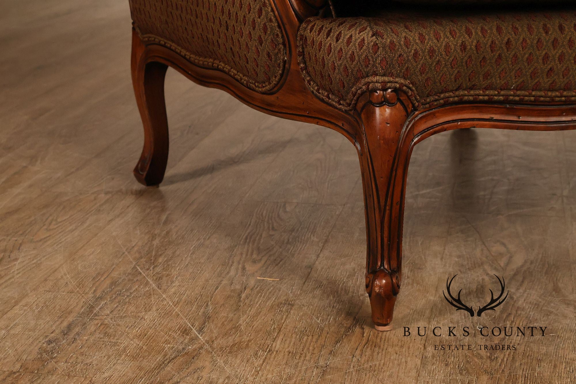 Ethan Allen French Louis XV Style 'Versailles' Armchair and Ottoman