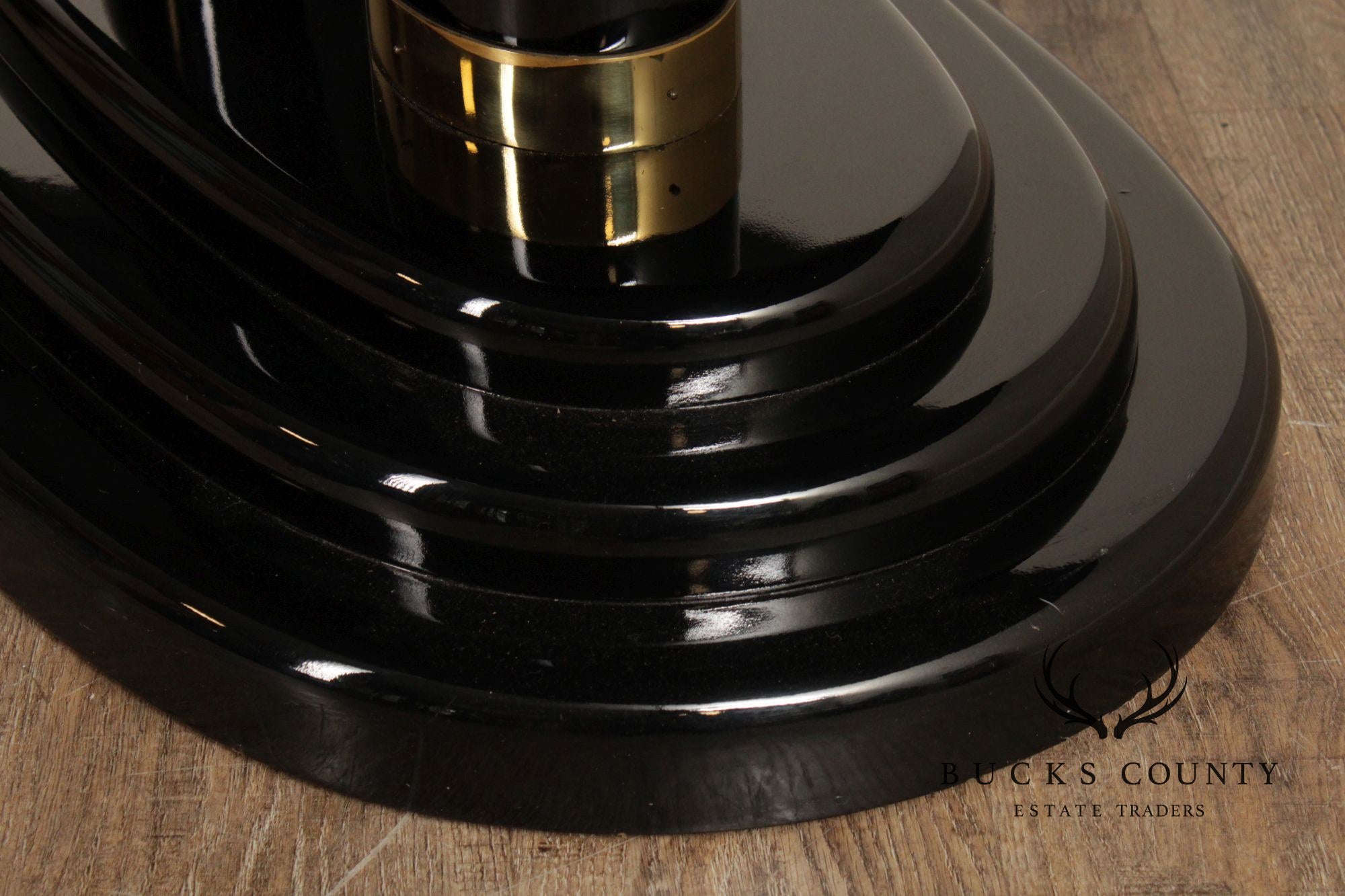 Henredon 'Scene Three' Oval Expandable Black Lacquered And Burl Walnut Dining Table
