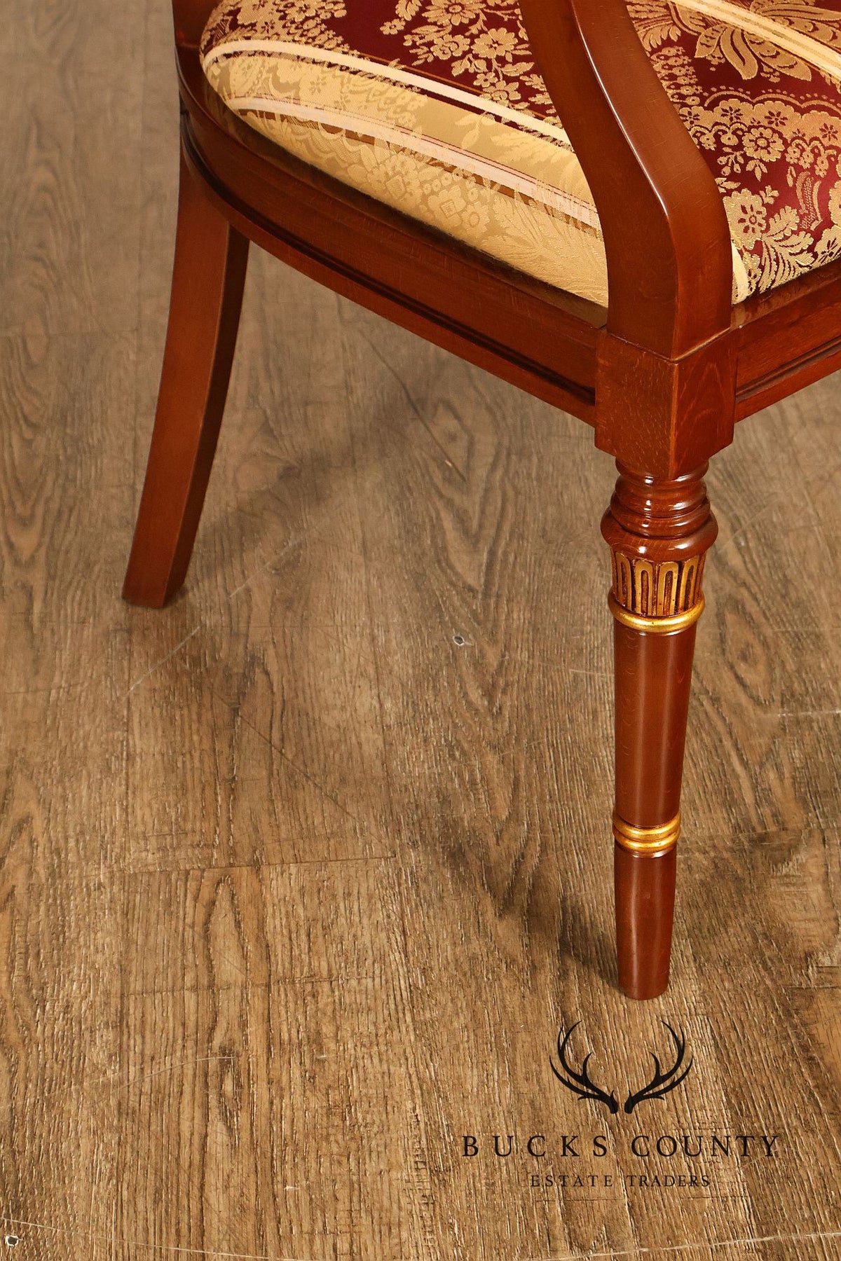 Neoclassical Style Mahogany And Gilt Upholstered Settee