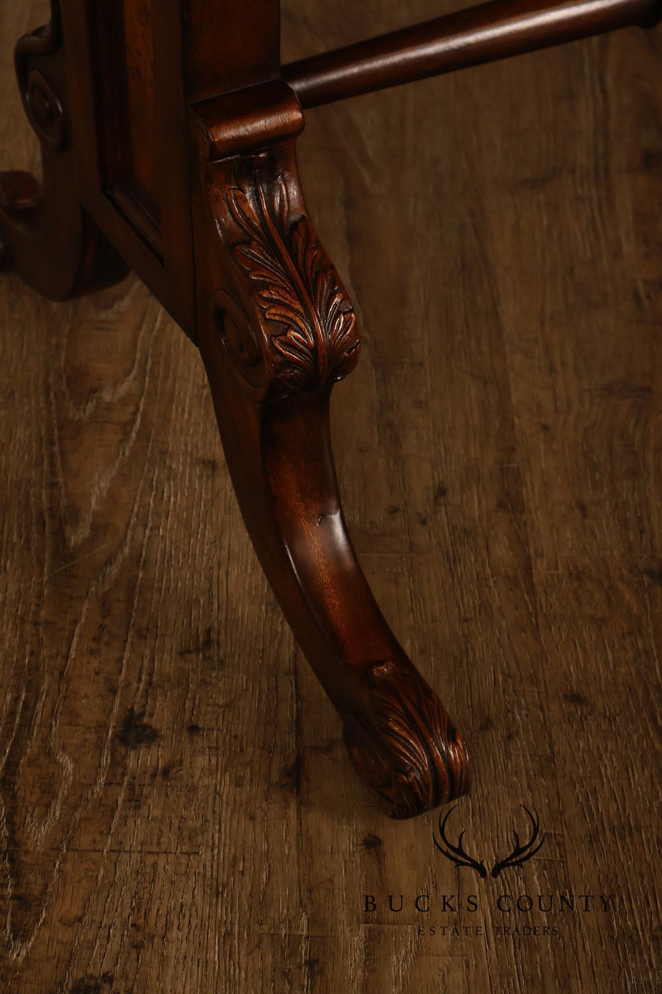 Theodore Alexander Mahogany Burl Wood Game Table