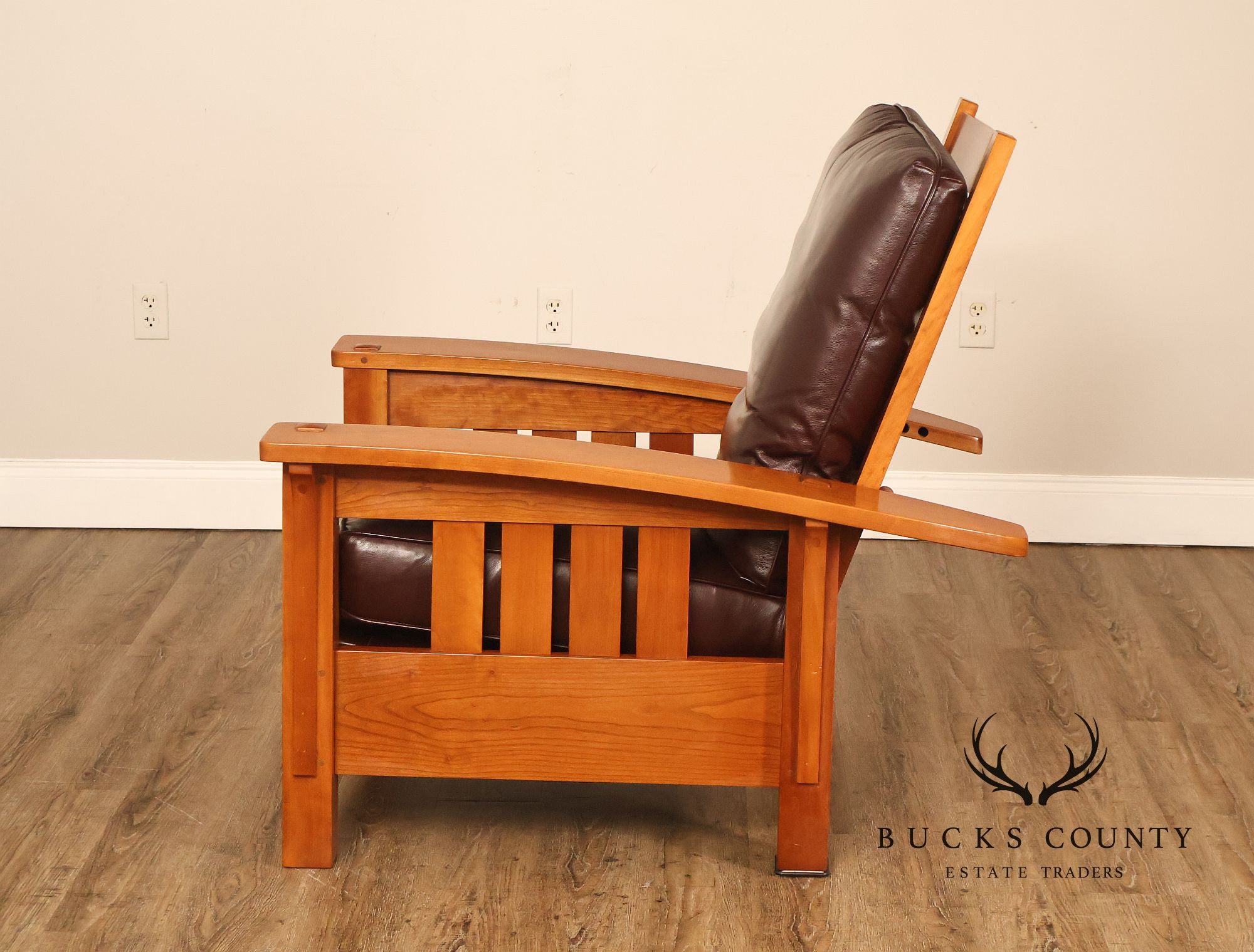 Stickley Mission Collection Cherry Bow Arm Morris Chair
