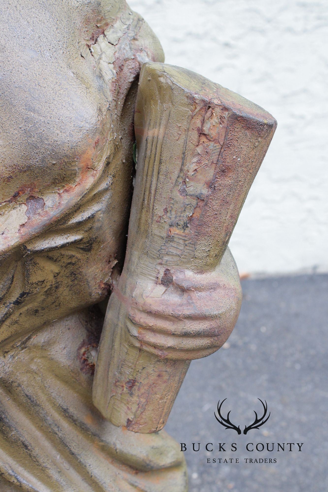 Vintage Cast Iron Garden Statue of a Lady