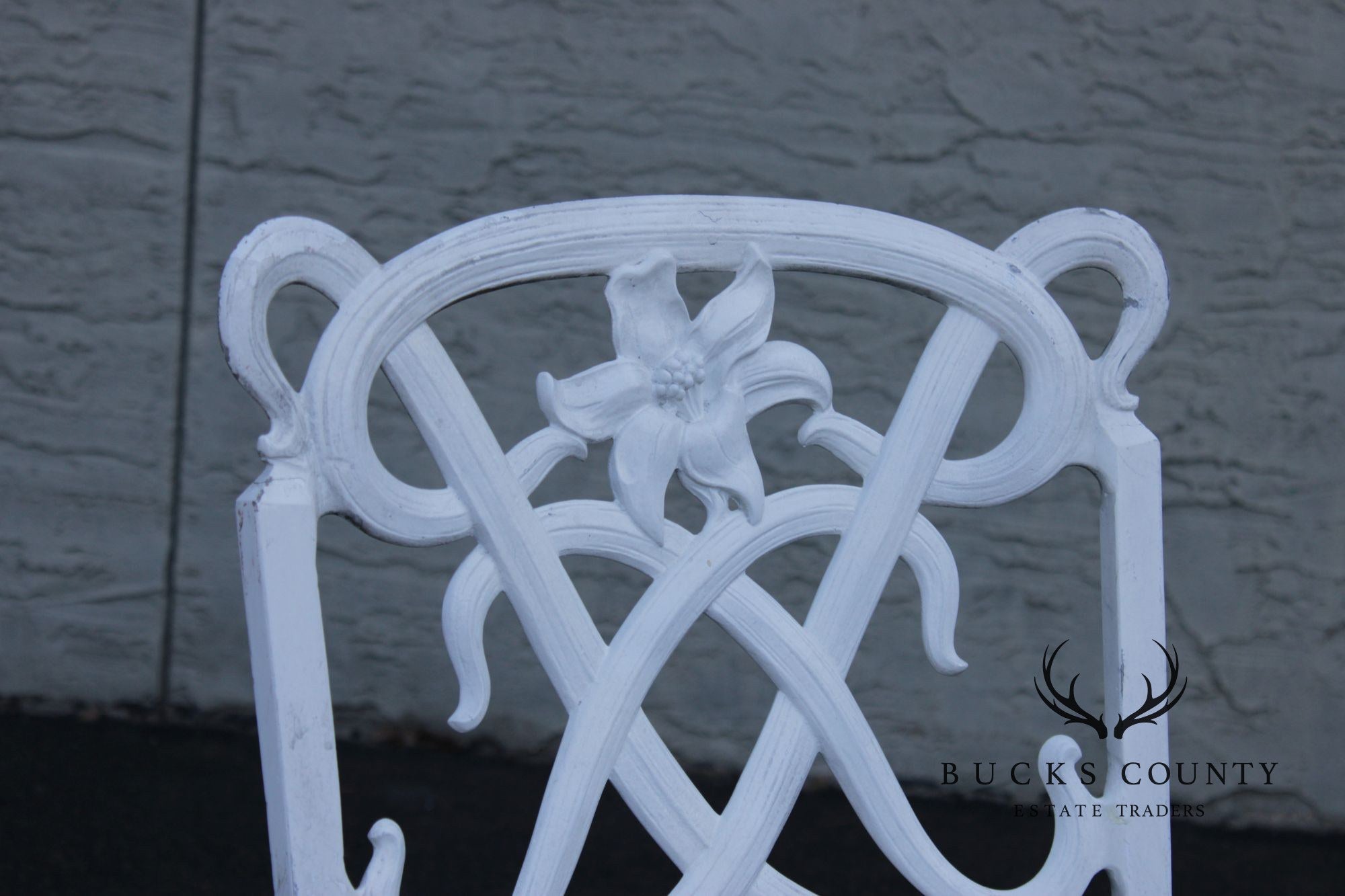 BROWN JORDAN CAST ALUMINUM 'DAY LILY' OUTDOOR PATIO SET OF FOUR DINING CHAIRS