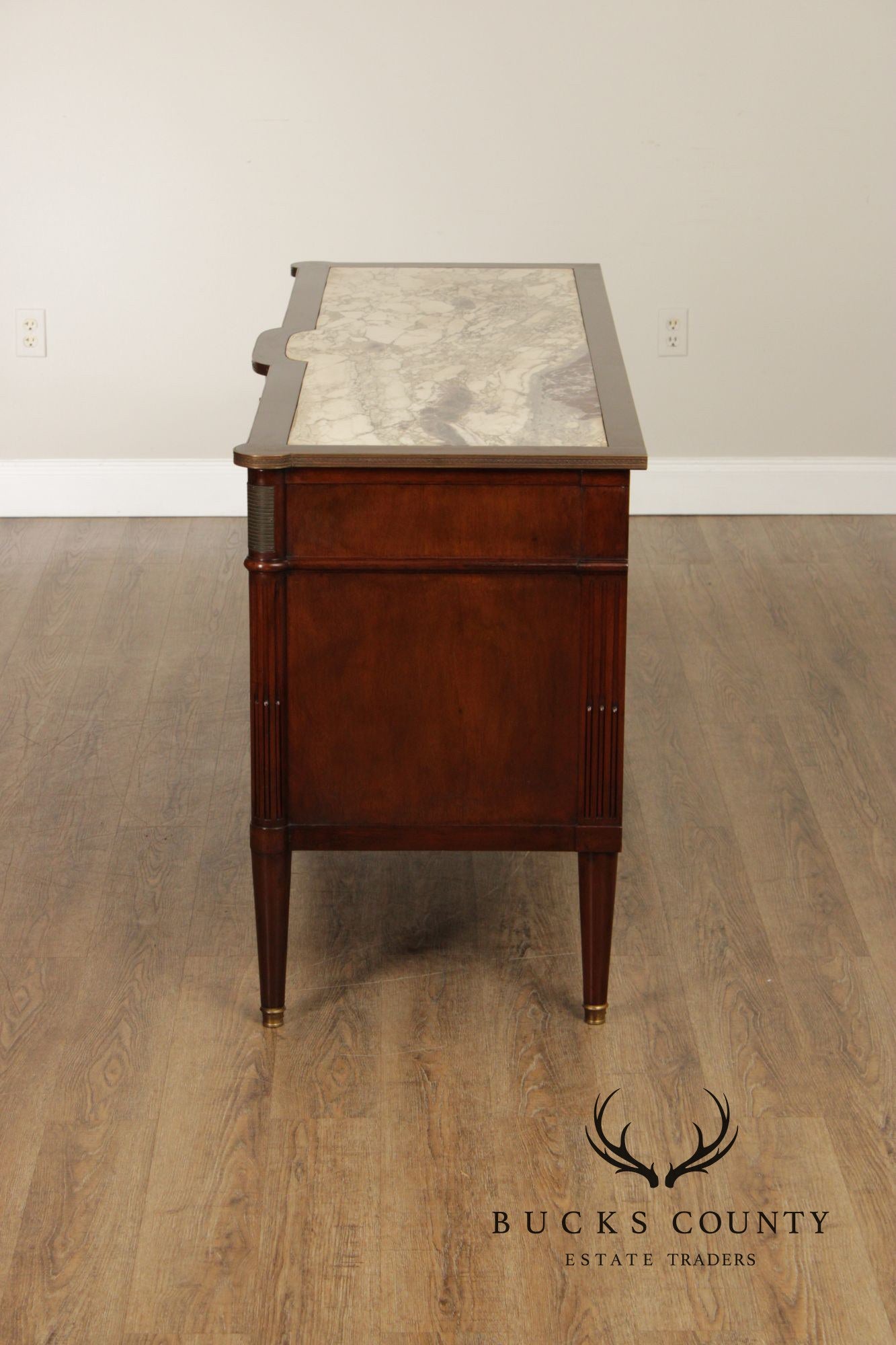 French Louis XVI Style Marble Top Chest of Drawers
