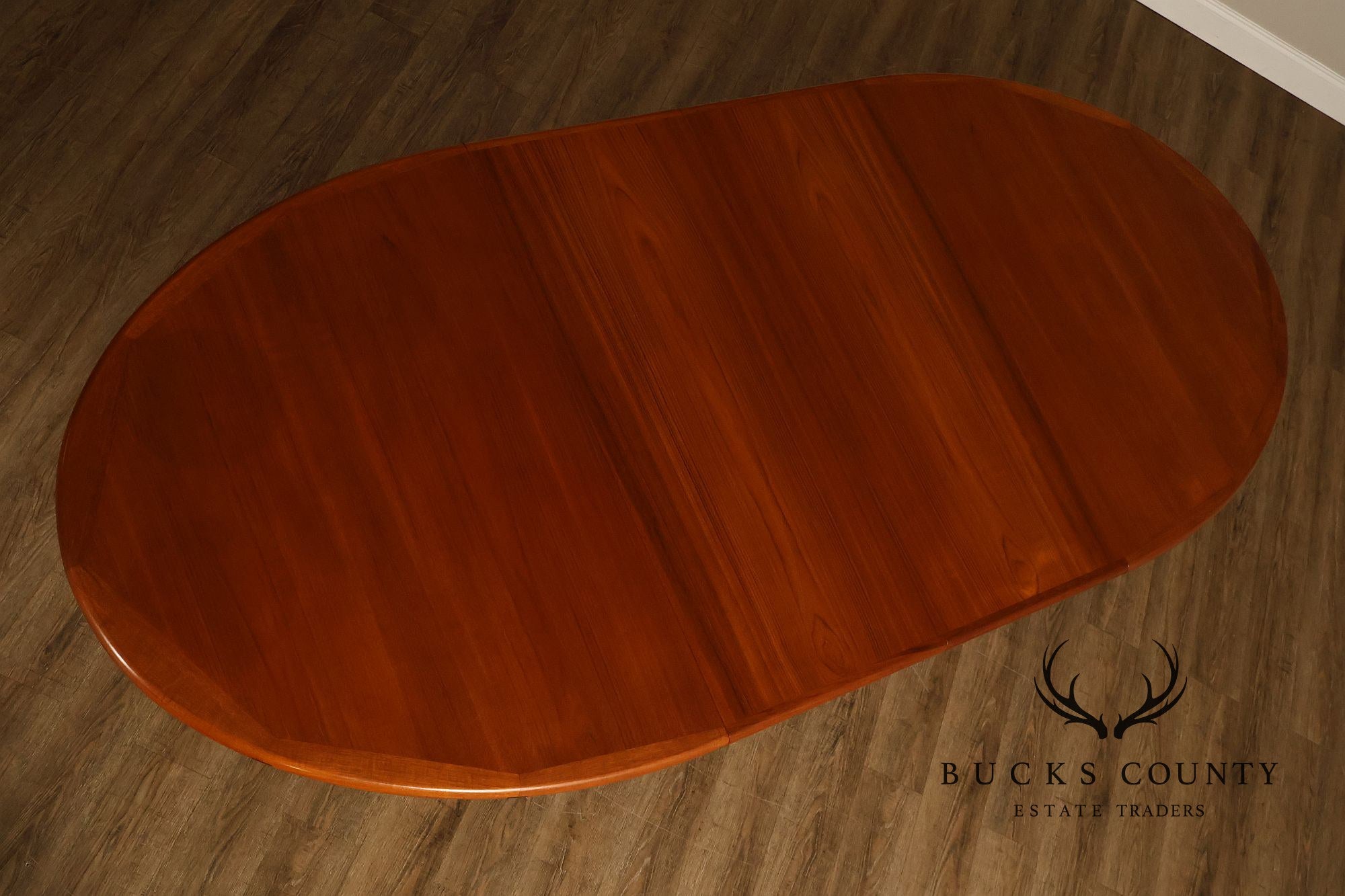 Dyrlund Danish Modern Teak Oval Extension Dining Table