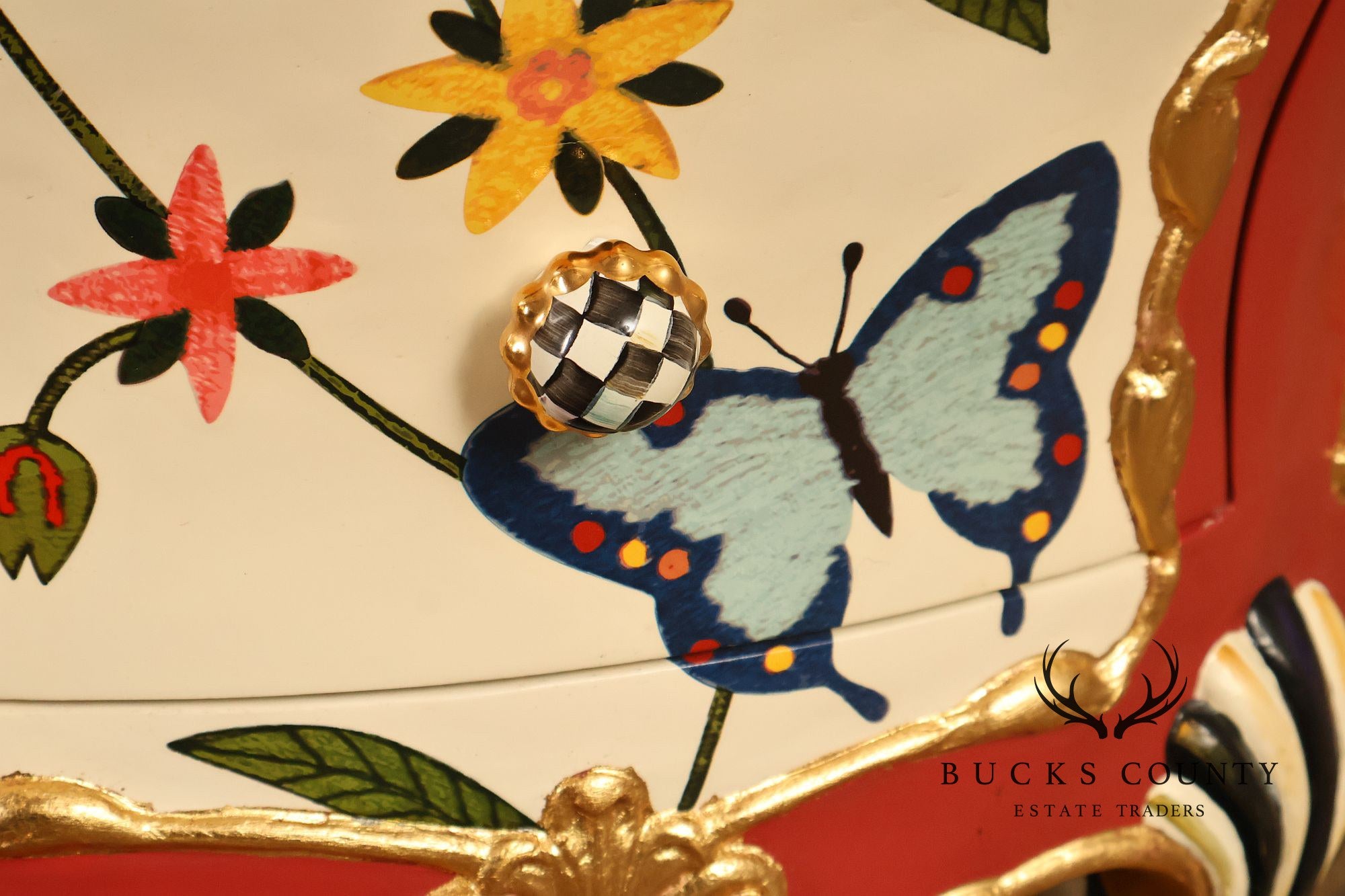 Mackenzie-Childs Butterfly Conservatory Bombe Accent Chest