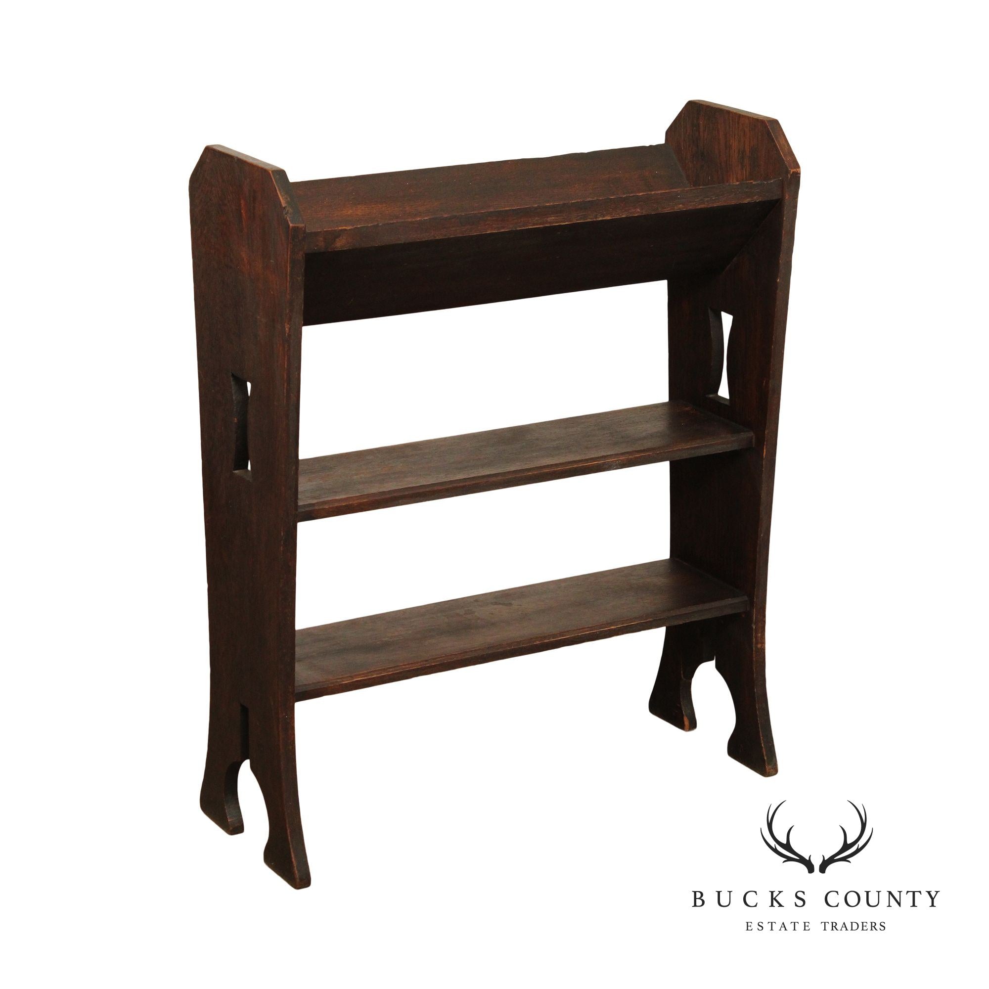 Antique Mission Oak Magazine Rack Bookcase Trough