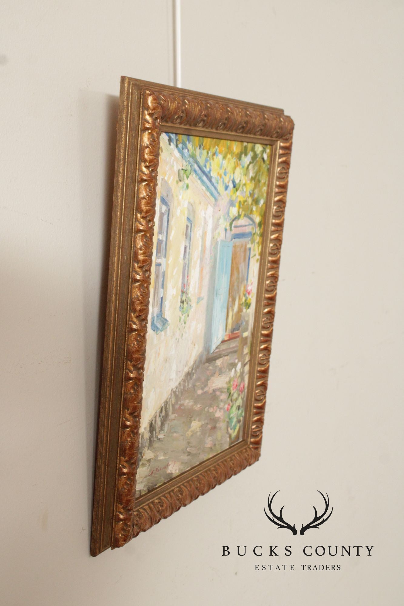 Amy Yalanskyi Impressionist Style Oil Painting, Courtyard Afternoon