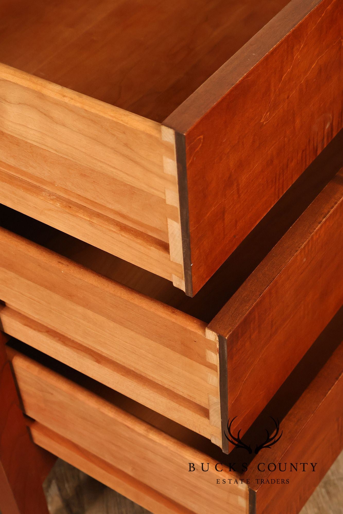 Stickley Mission Collection Harvey Ellis Cherry Three Drawer Nightstands