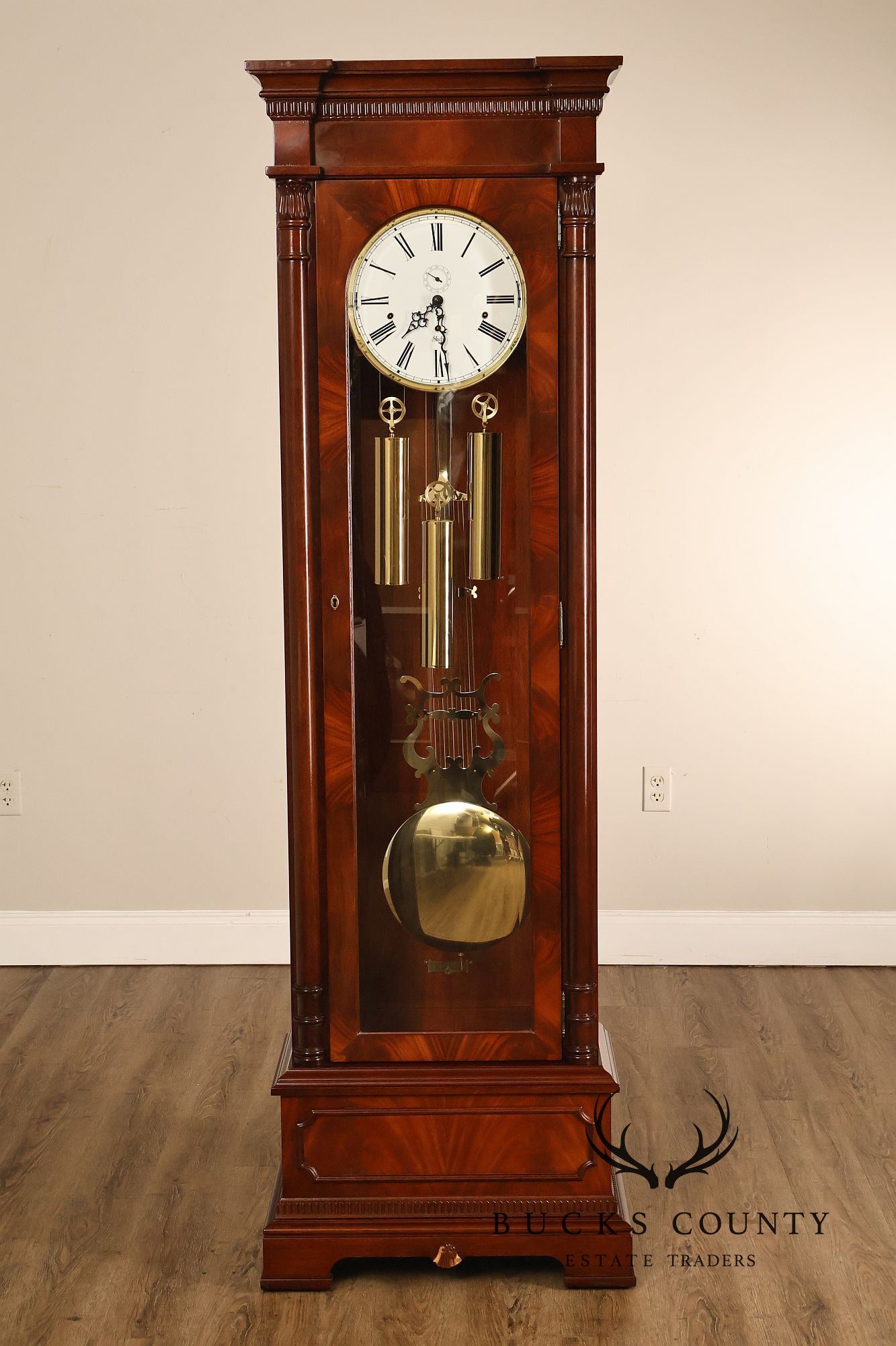 Sligh Dorset Flame Mahogany Grandfather Clock