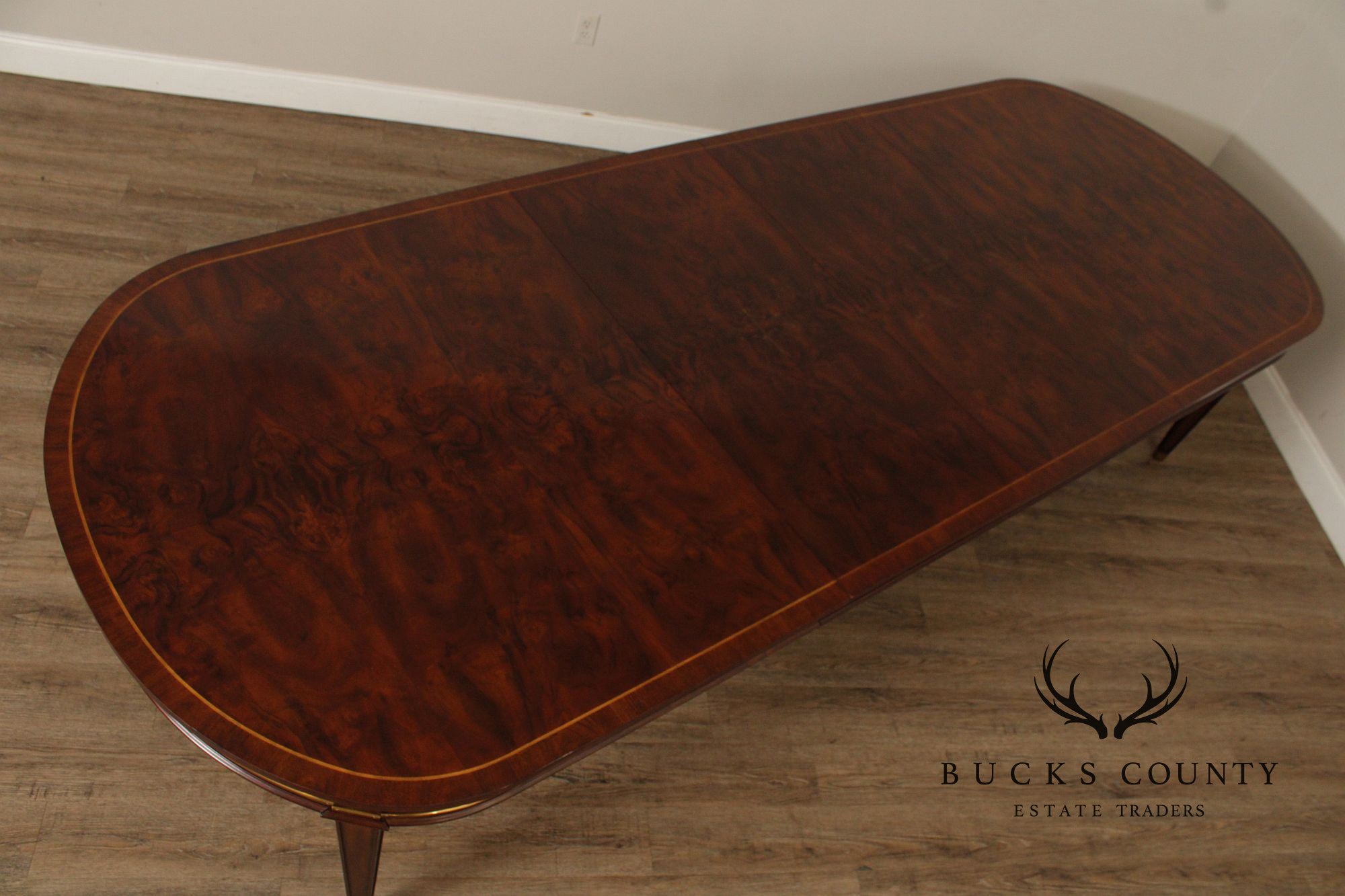 Maitland Smith Empire Style Oval Top Mahogany Expandable Dining Table
