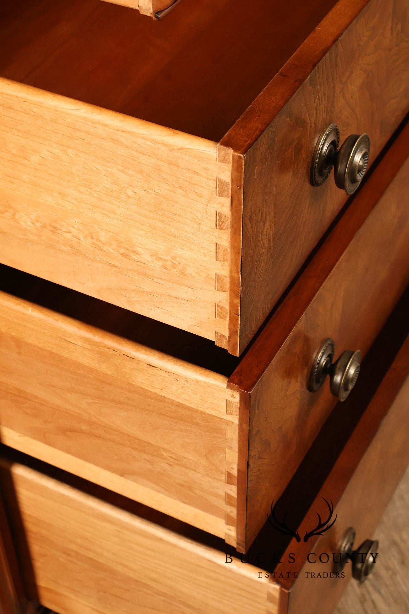 Ethan Allen 'Townhouse' Burlwood Double Dresser