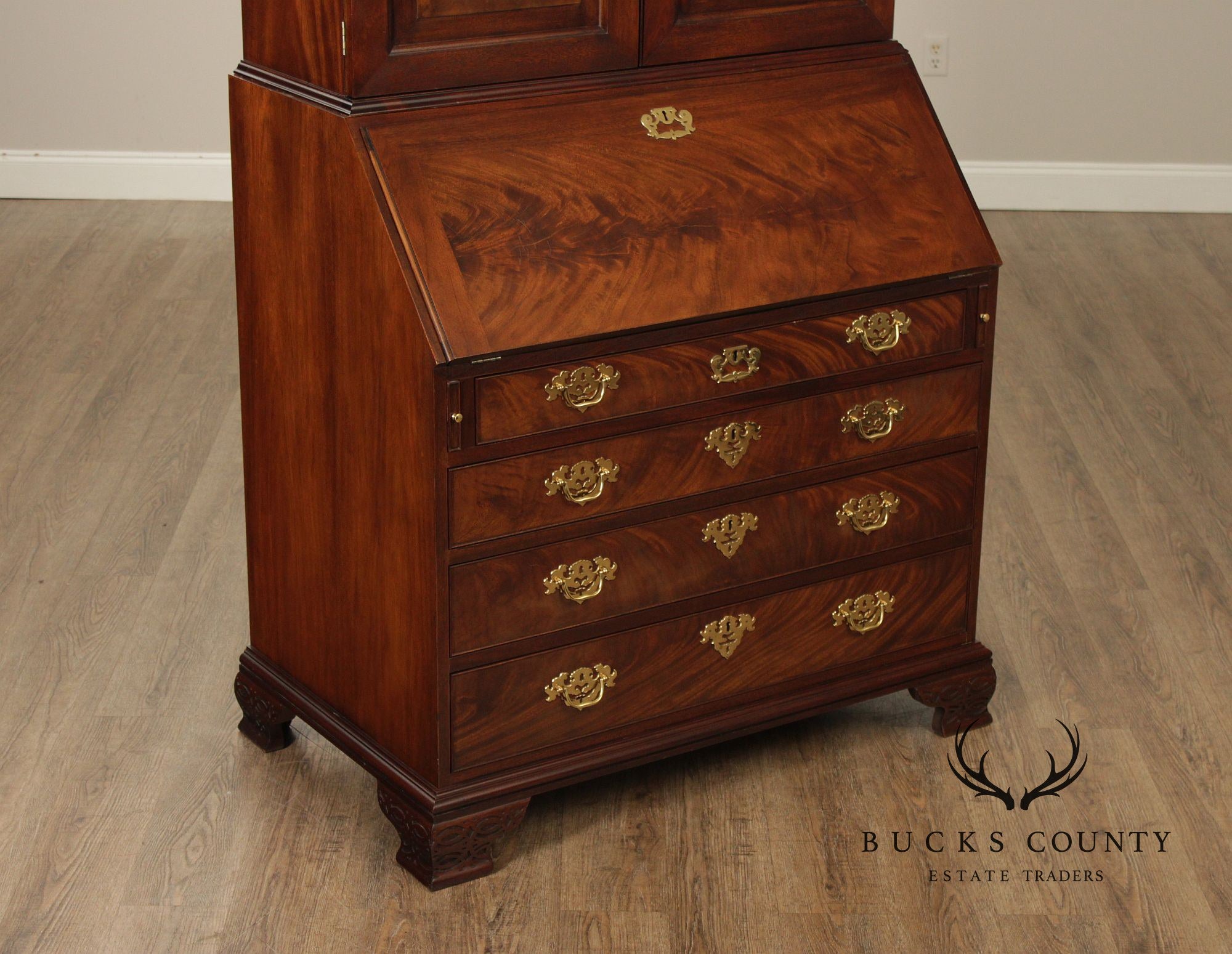 Baker Historic Charleston Collection Chippendale Style Mahogany Secretary Desk