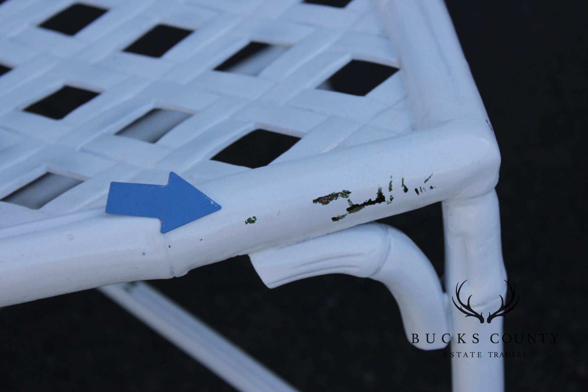 Faux Bamboo Vintage Set Of Four Cast Aluminum Patio Garden Dining Chairs